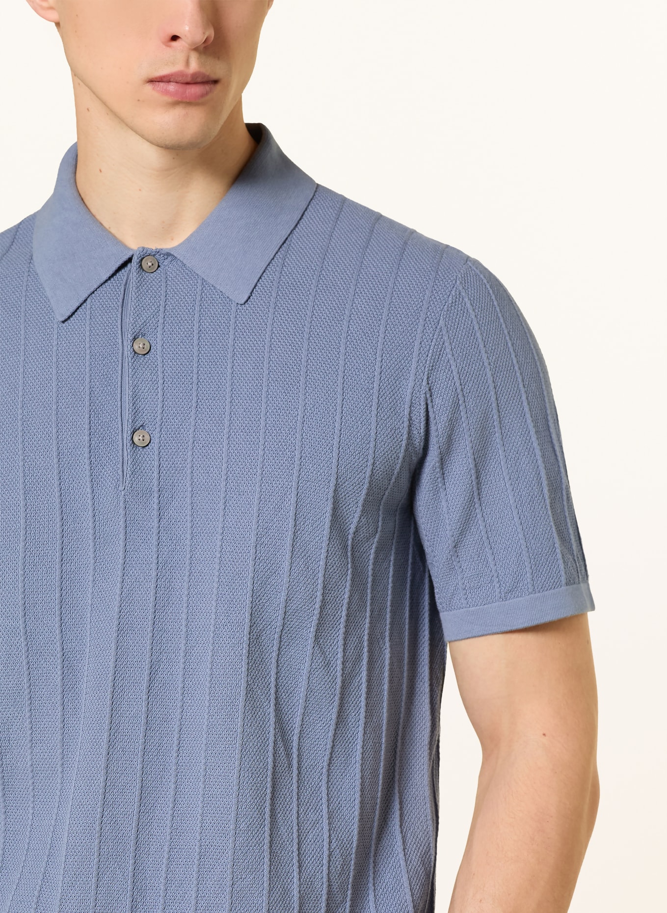 TIGER OF SWEDEN ERROS Knit Polo Shirt: BLUE