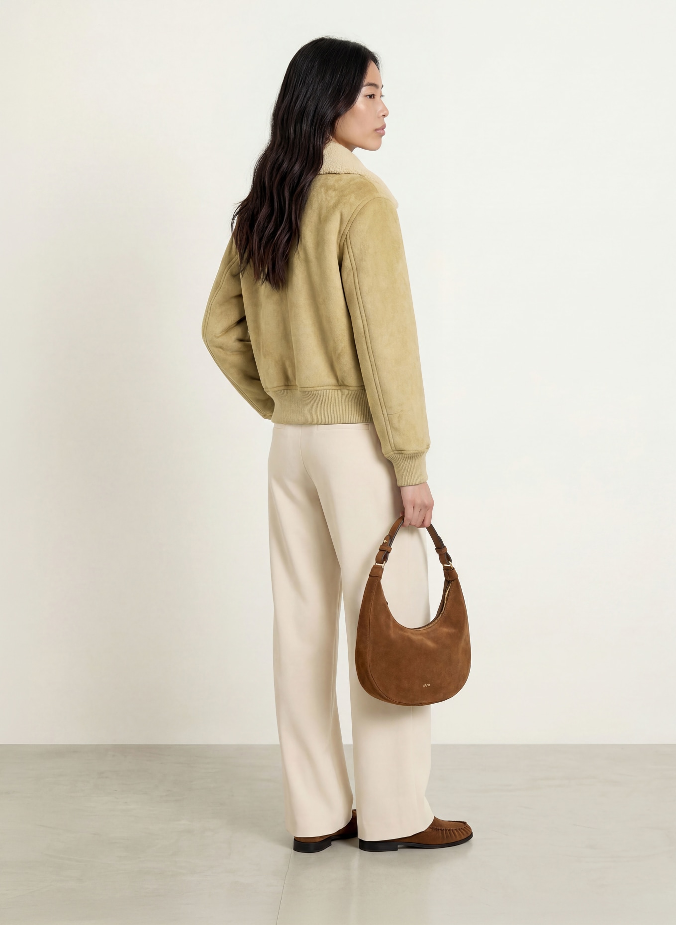No.1 Como Jas CLEVELAND met teddybont: LICHTBRUIN / BEIGE