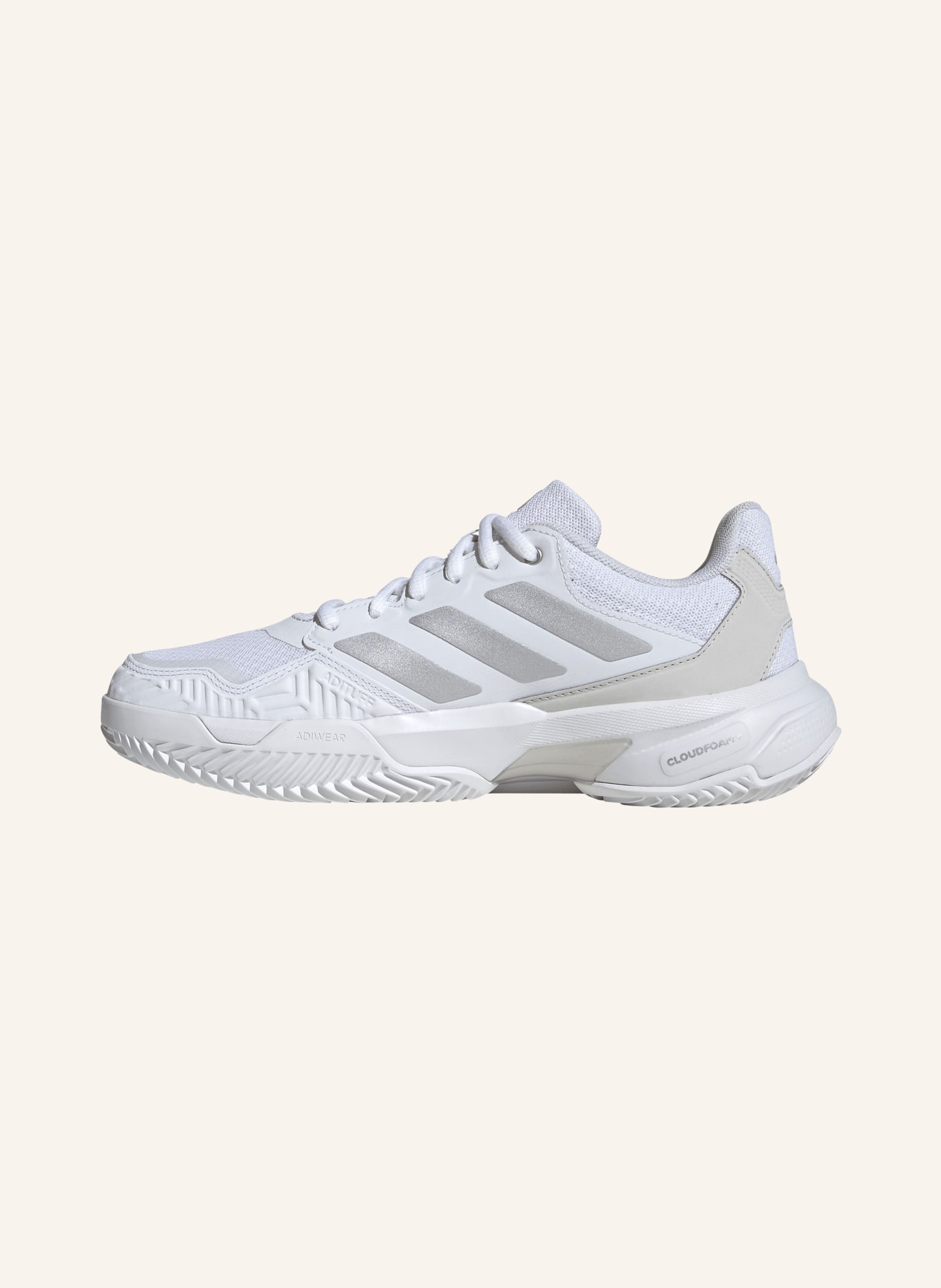 adidas Tennisschuhe COURTJAM CONTROL 3: WEISS / SILBER / BEIGE