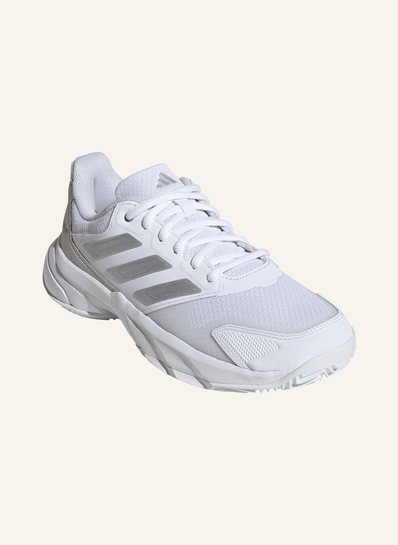 adidas Tennisschuhe COURTJAM CONTROL 3: WEISS / SILBER / BEIGE