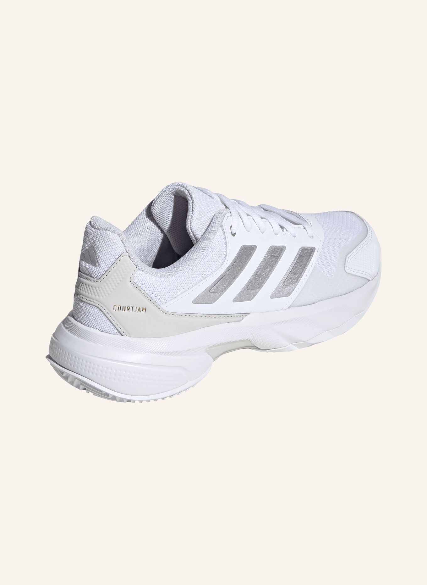 adidas Tennisschuhe COURTJAM CONTROL 3: WEISS / SILBER / BEIGE