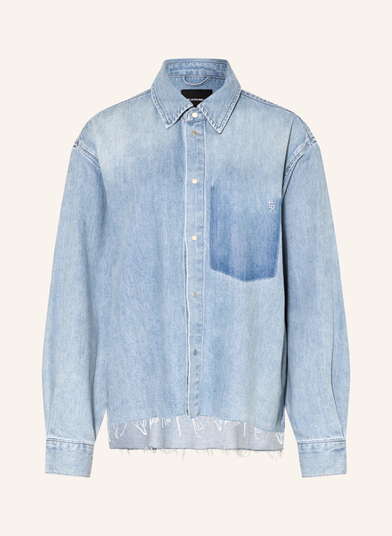 ELIAS RUMELIS BRIAR Denim Blouse: LIGHT BLUE