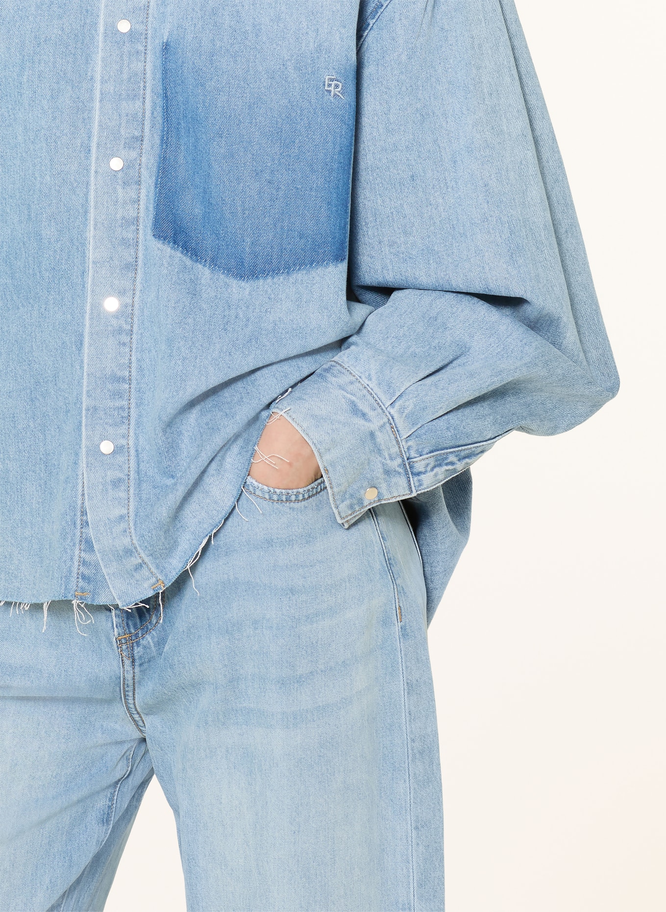 ELIAS RUMELIS BRIAR Denim Blouse: LIGHT BLUE