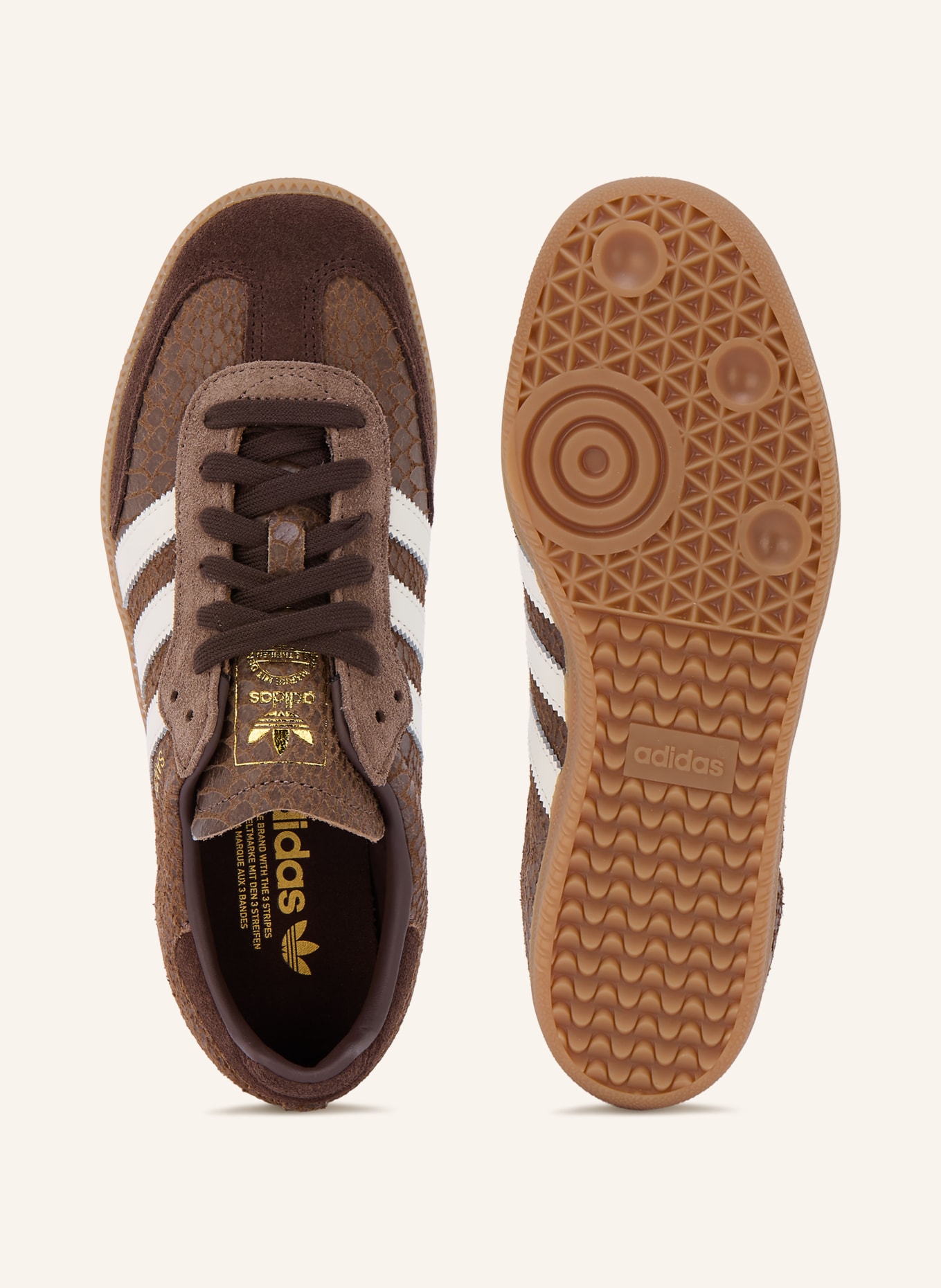 adidas Originals Sneaker SAMBA OG: BRAUN / GOLD / CREME