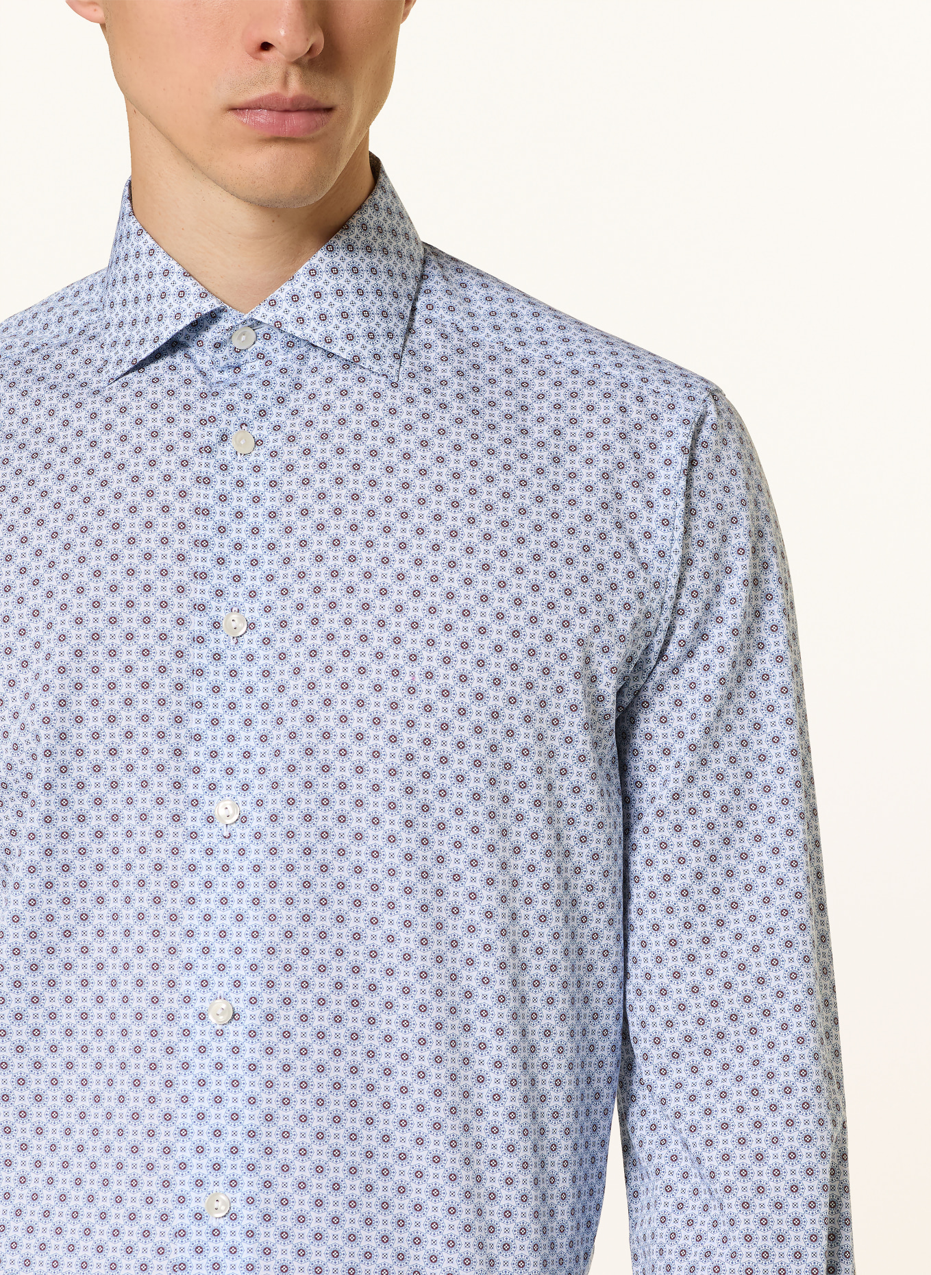 ETON Overhemd Contemporary Fit: LICHTBLAUW / BRUIN / DONKERBLAUW