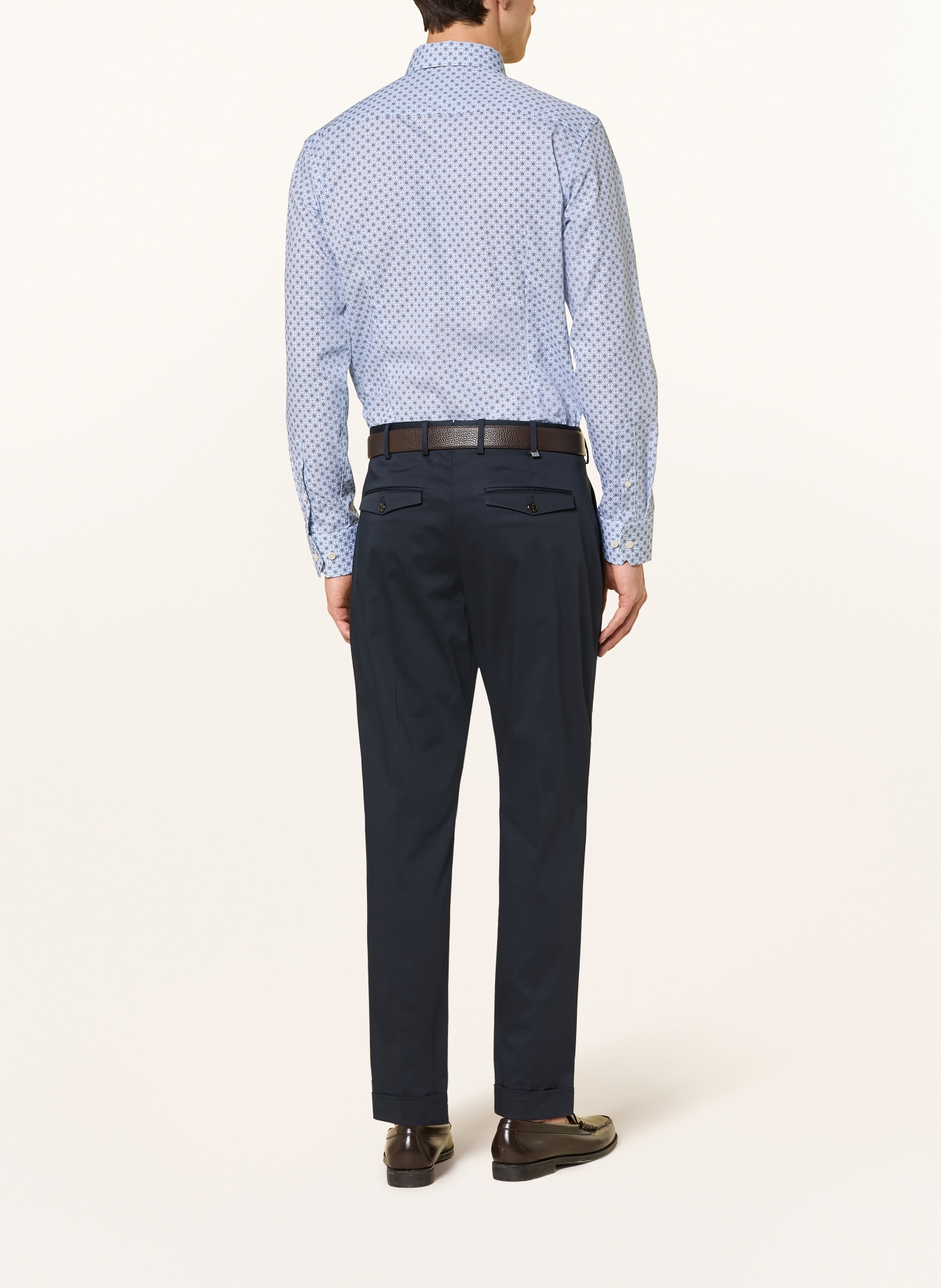 ETON Overhemd Slim Fit: LICHTBLAUW / BRUIN / DONKERBLAUW