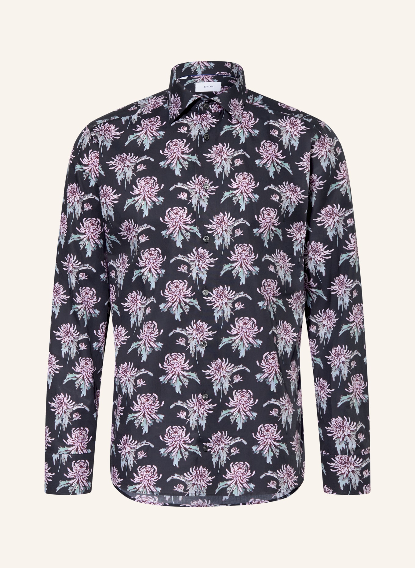 ETON Overhemd Slim Fit: DONKERBLAUW / LICHTPAARS / LICHTGROEN