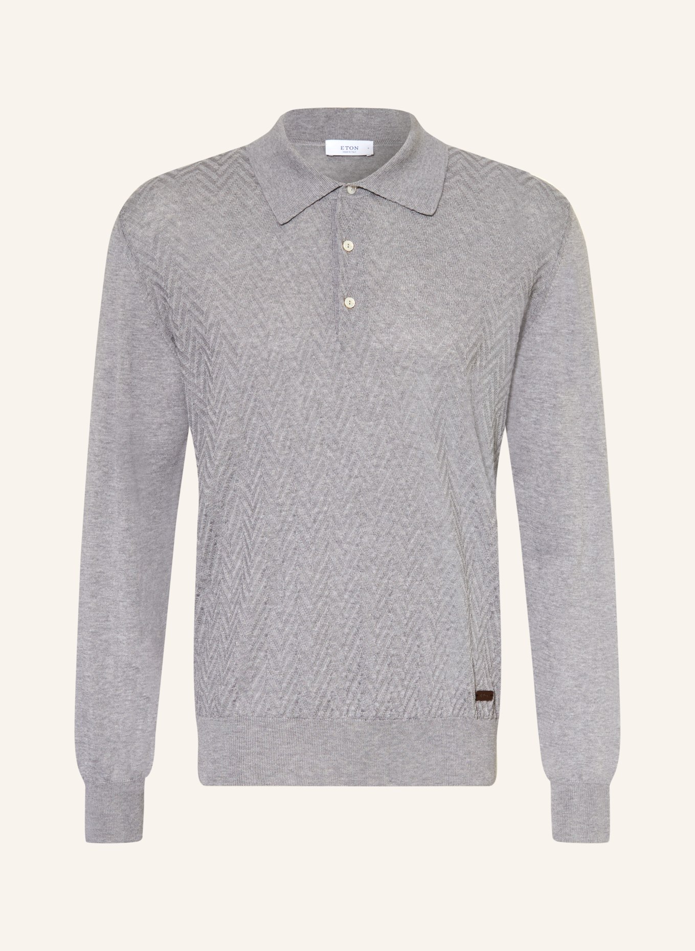 ETON Gebreid poloshirt: GRIJS