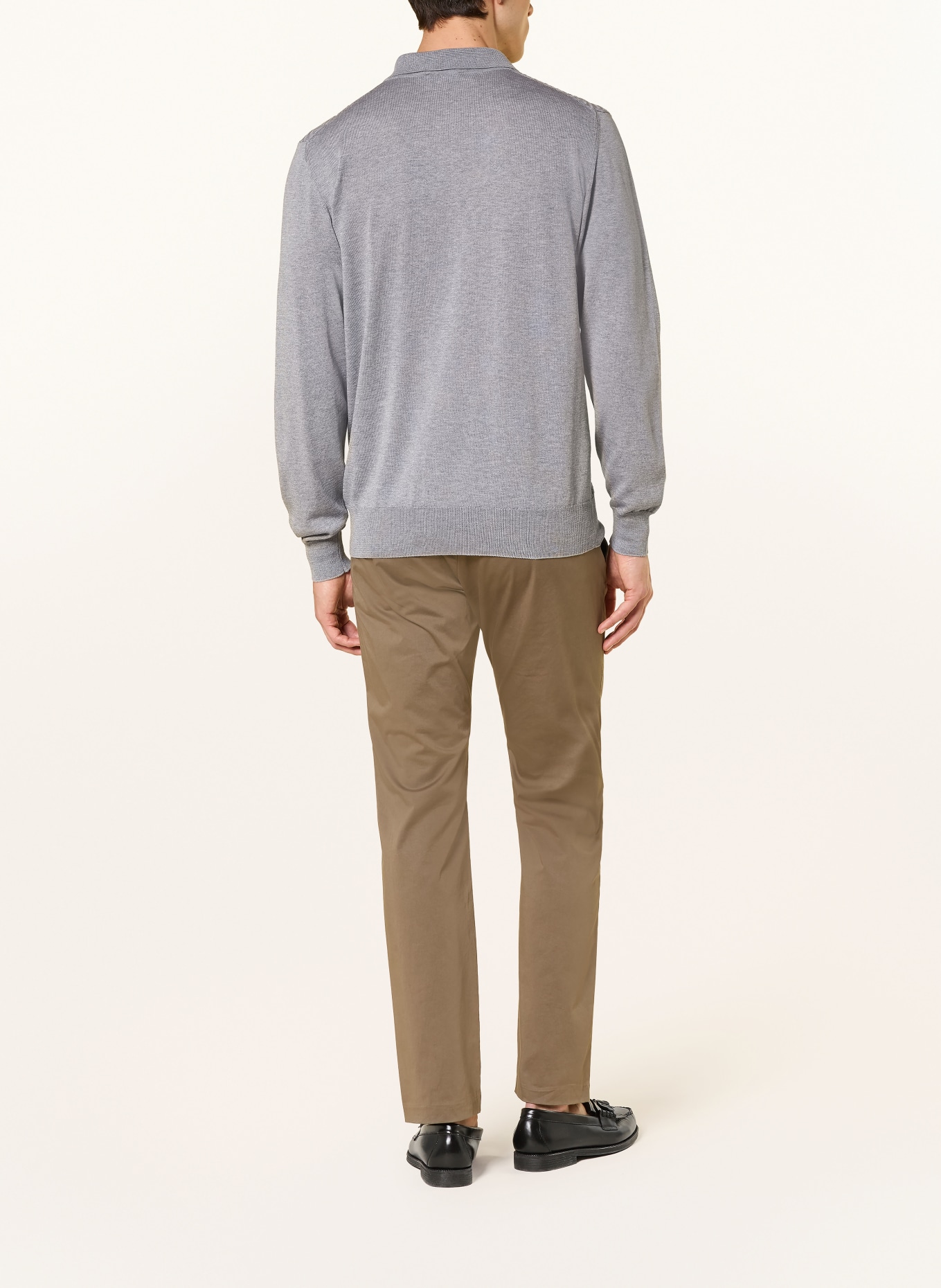 ETON Gebreid poloshirt: GRIJS