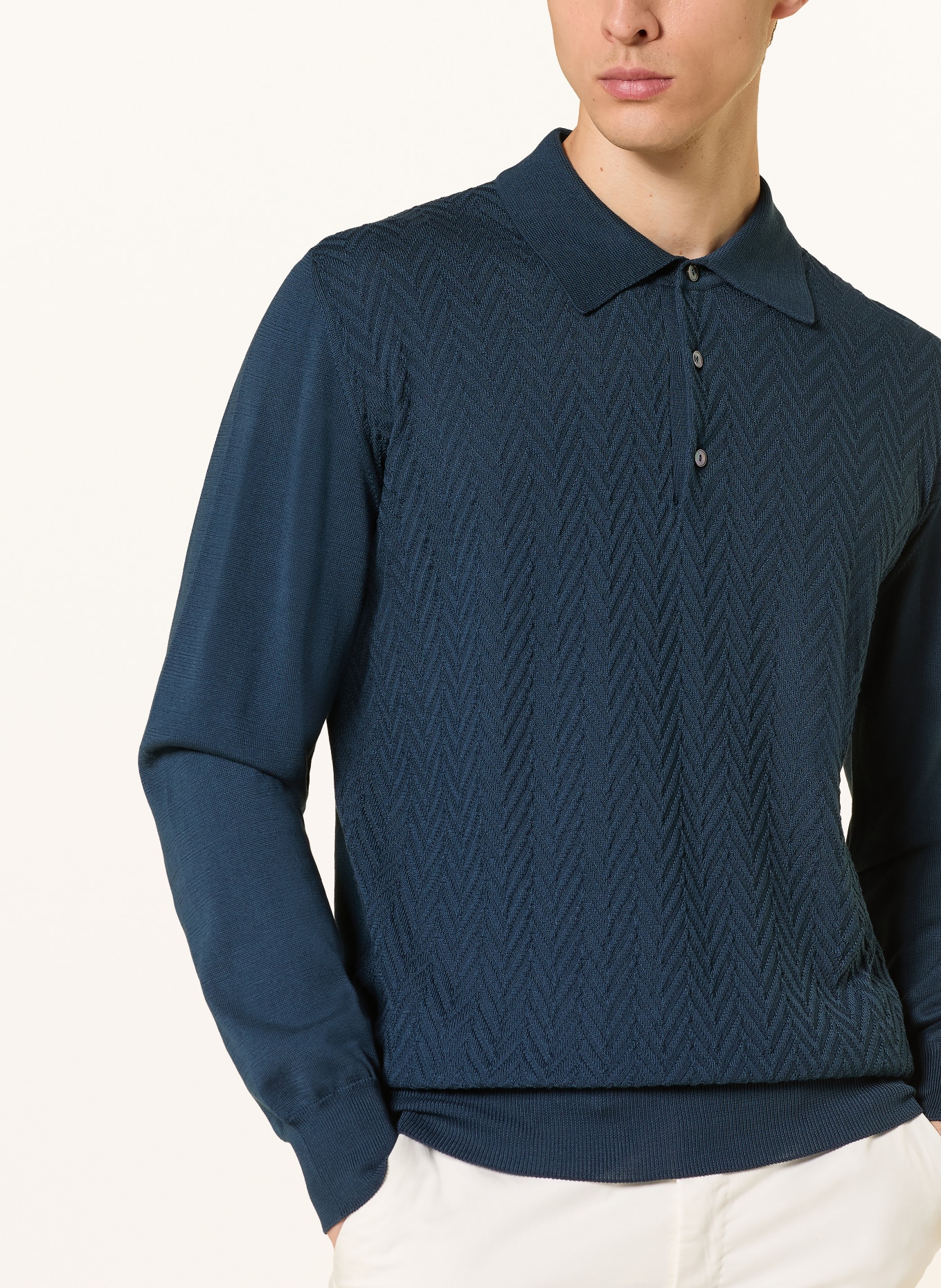ETON Strick-Poloshirt: DUNKELBLAU