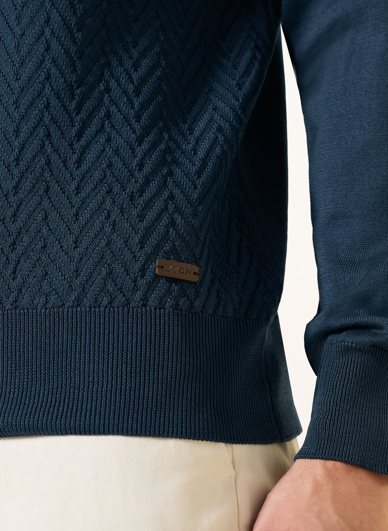 ETON Strick-Poloshirt: DUNKELBLAU