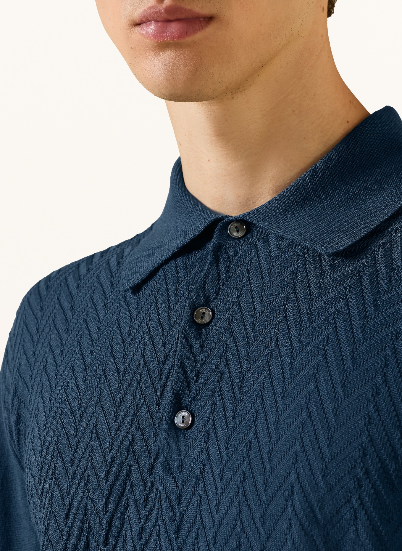 ETON Strick-Poloshirt: DUNKELBLAU