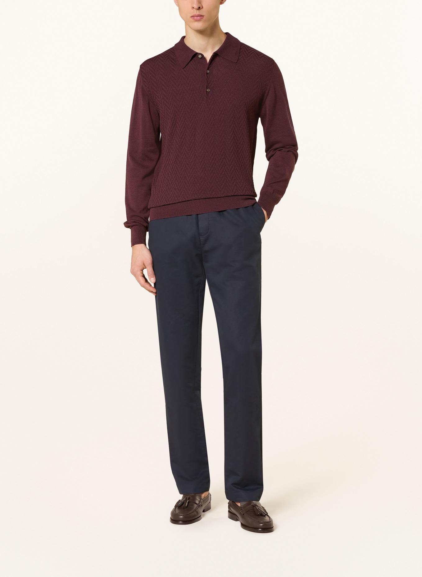ETON Strick-Poloshirt: DUNKELROT