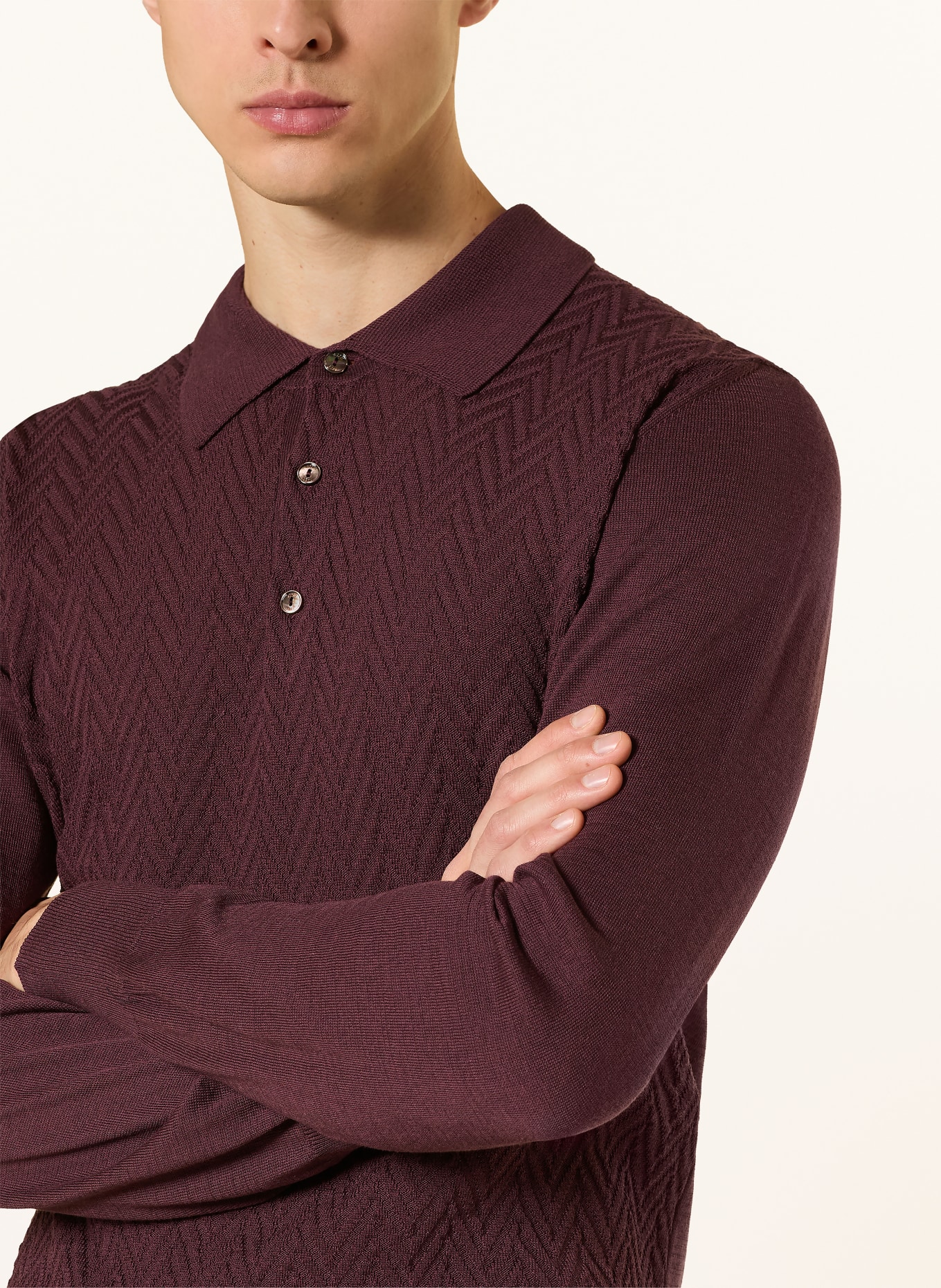 ETON Strick-Poloshirt: DUNKELROT