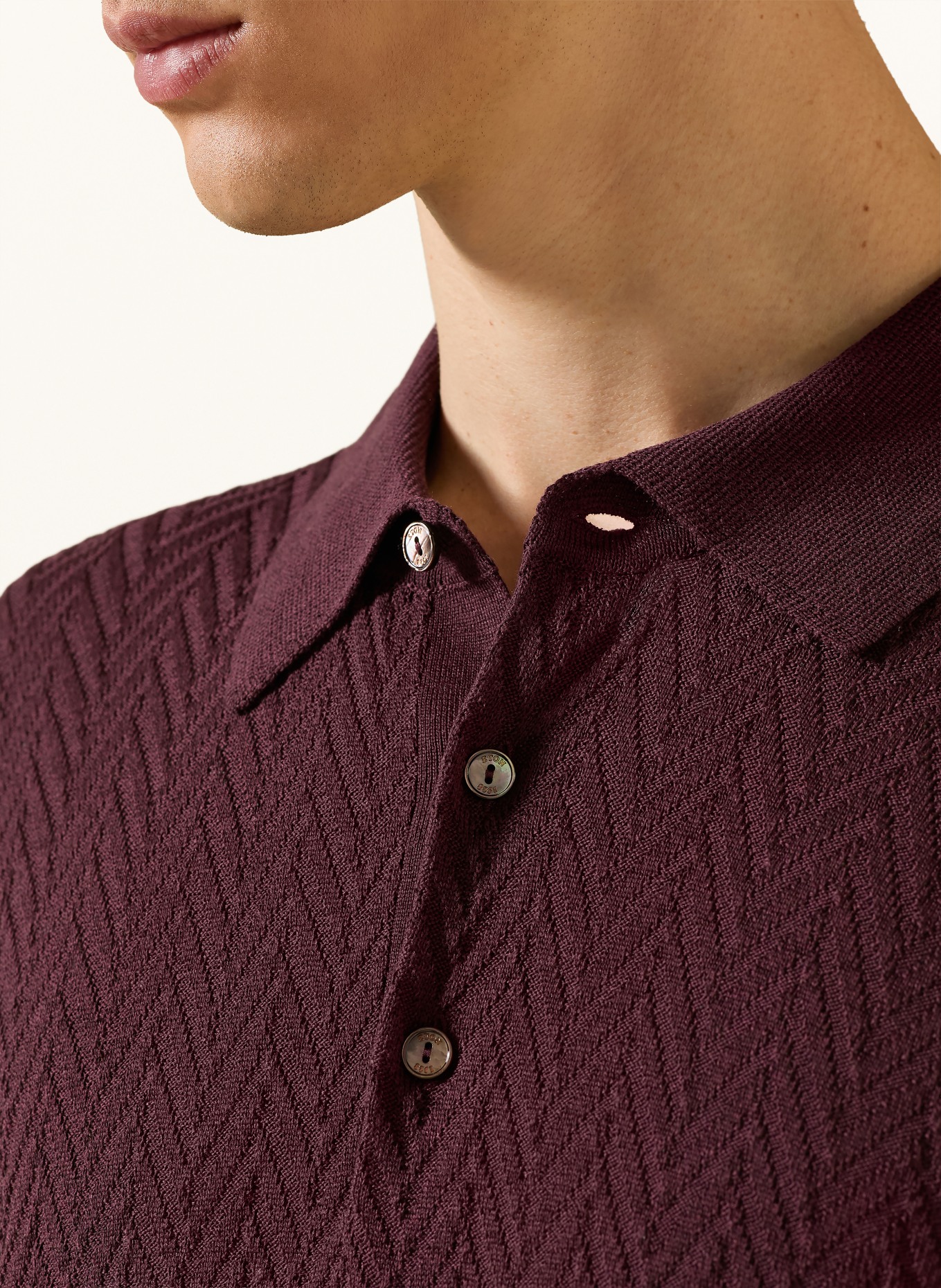 ETON Strick-Poloshirt: DUNKELROT