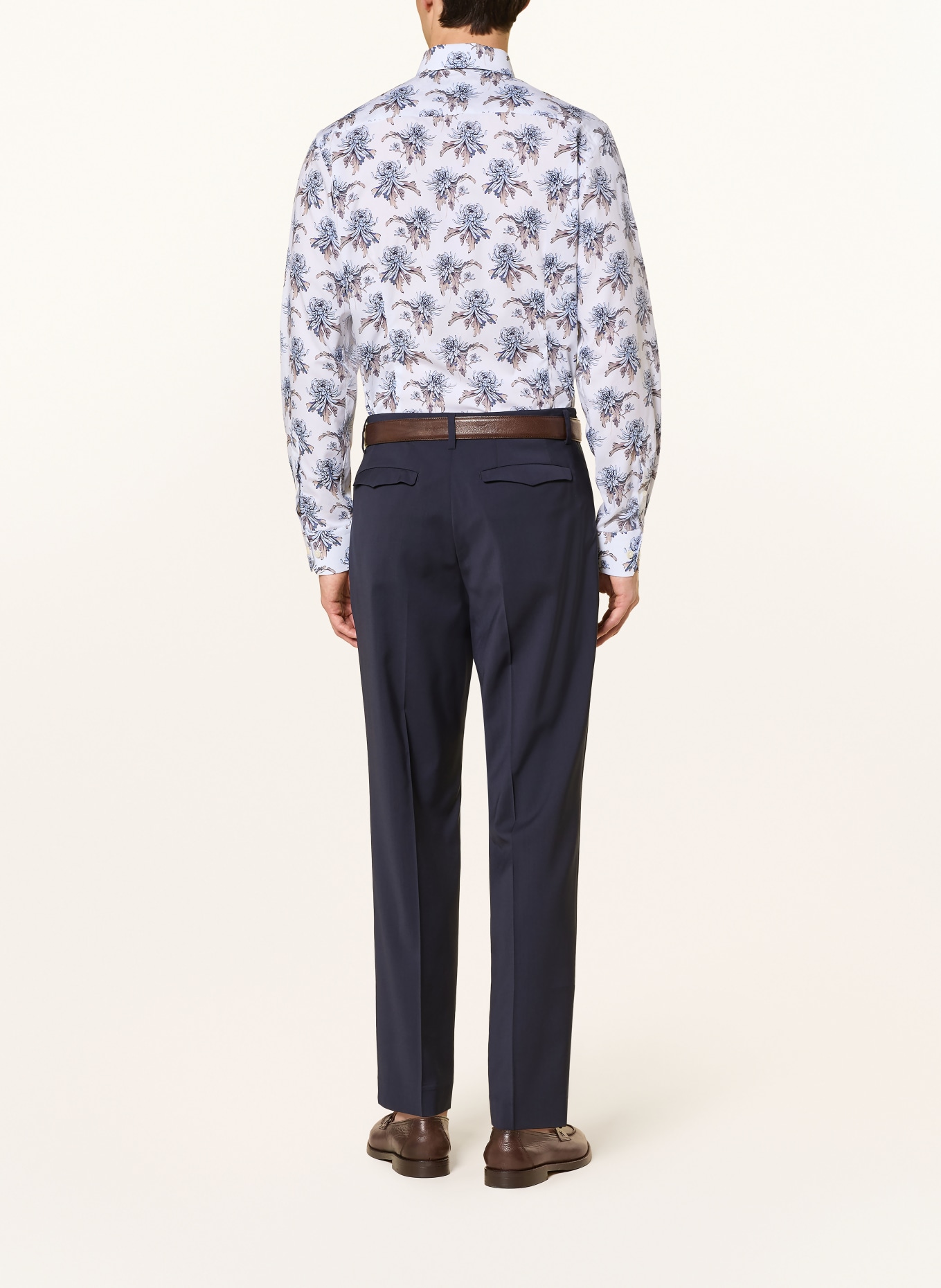 ETON Overhemd Contemporary Fit: WIT / TAUPE / LICHTBLAUW