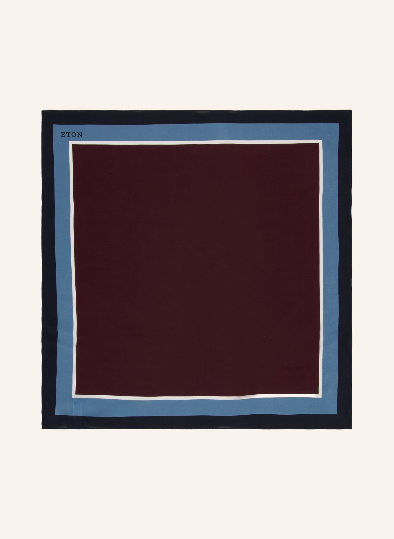 ETON Hedvábný šátek: TMAVĚ HNĚDÁ / ČERNOŠEDÁ / TMAVĚ MODRÁ