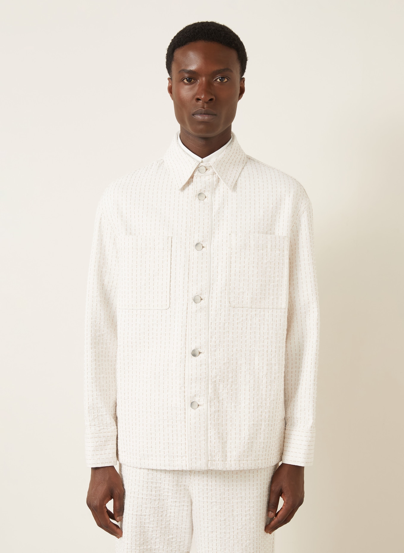 FENDI Overshirt: WHITE / BEIGE