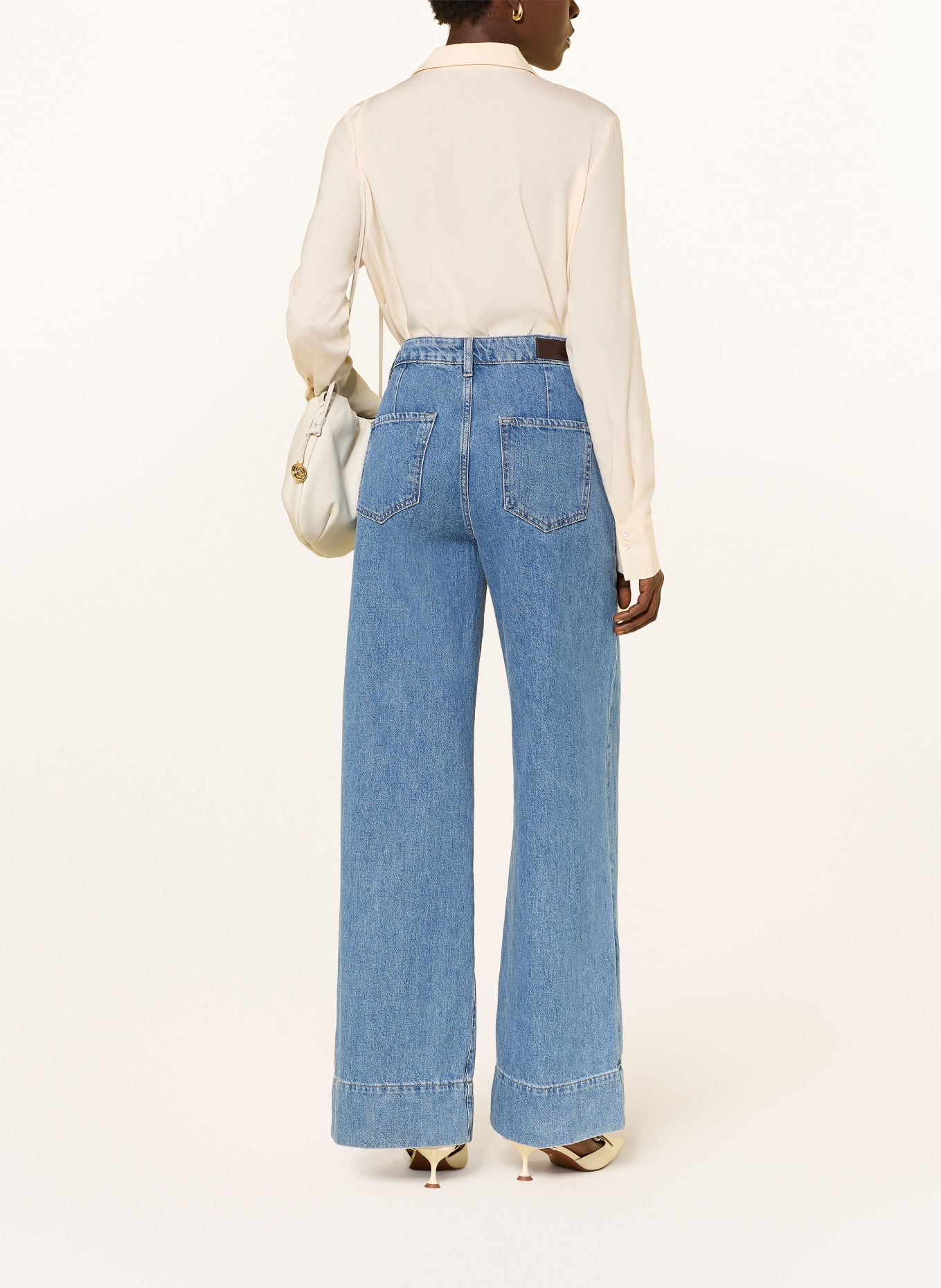 HERZENS Blouse-style shirt with silk: ECRU