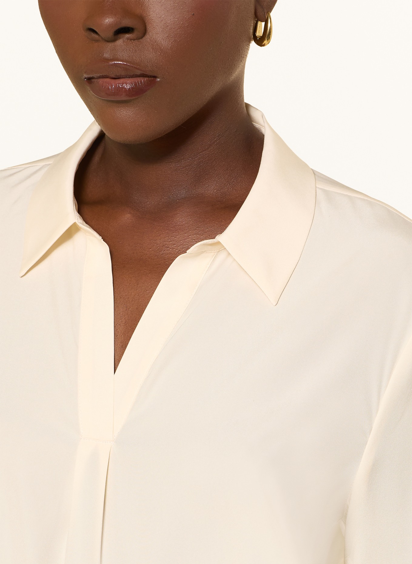 HERZENS Blouse-style shirt with silk: ECRU