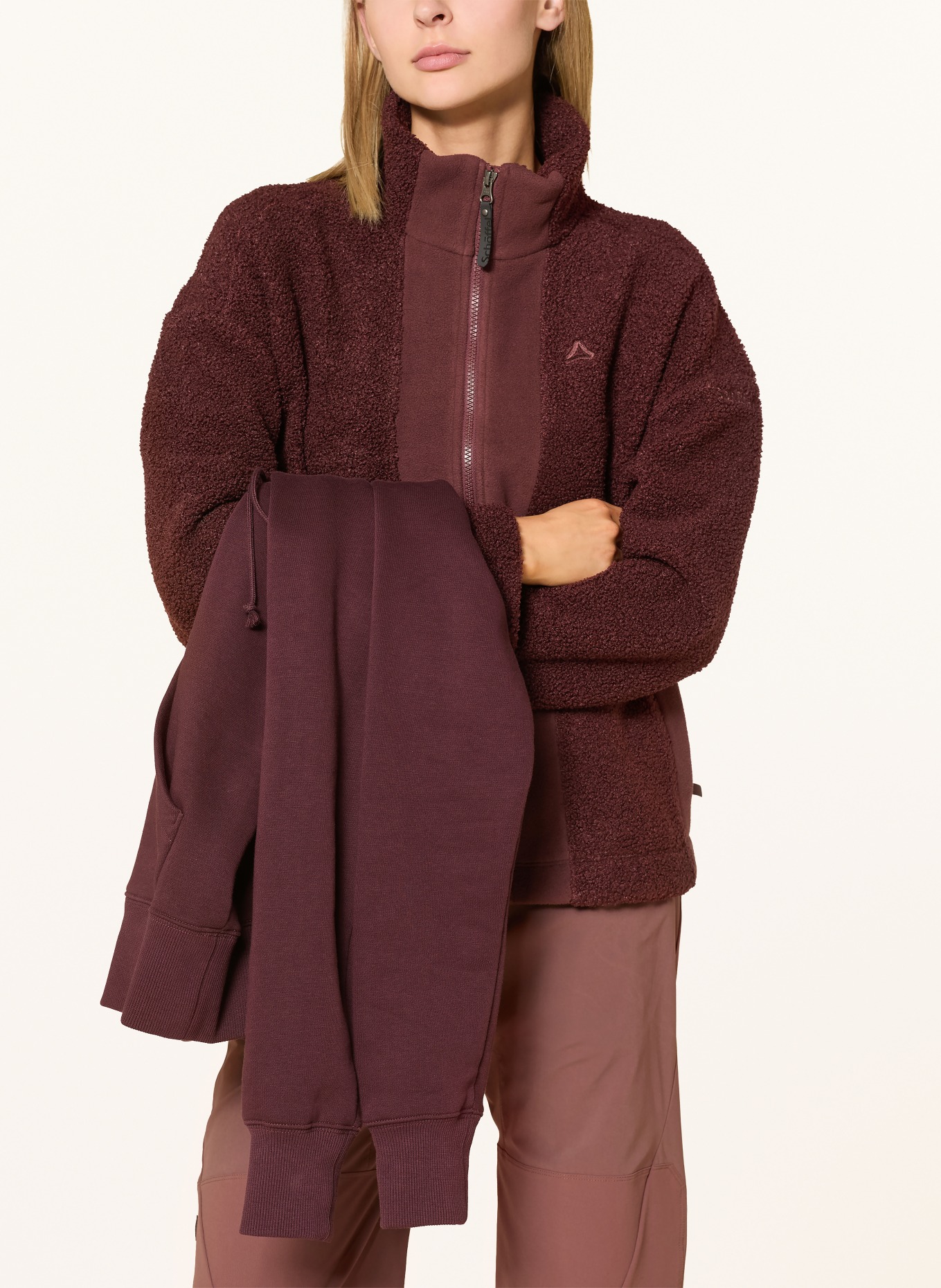 Schöffel KALMOR Teddy Fur Jacket: DARK RED
