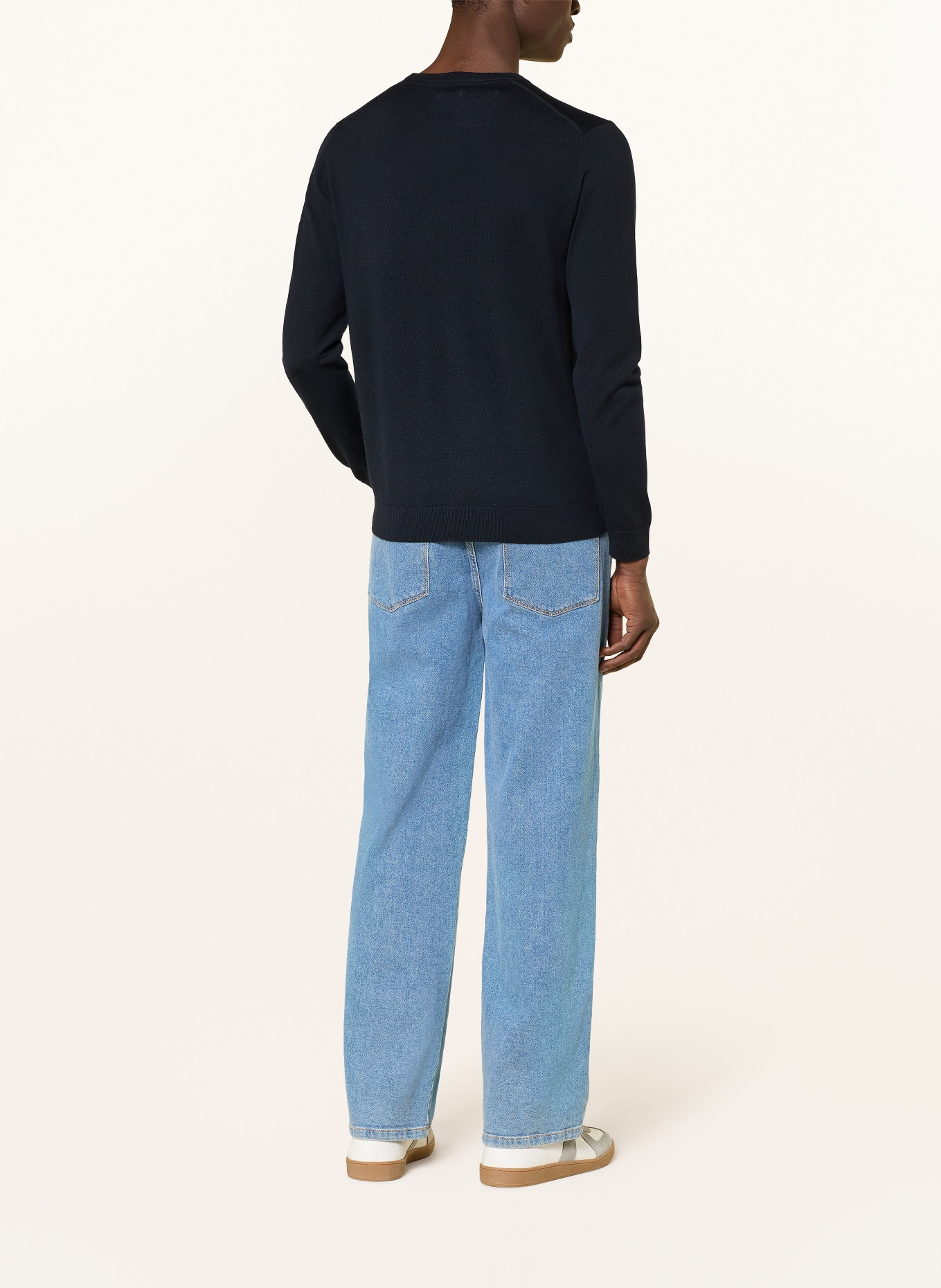 PAUL Pull en laine mérinos: BLEU