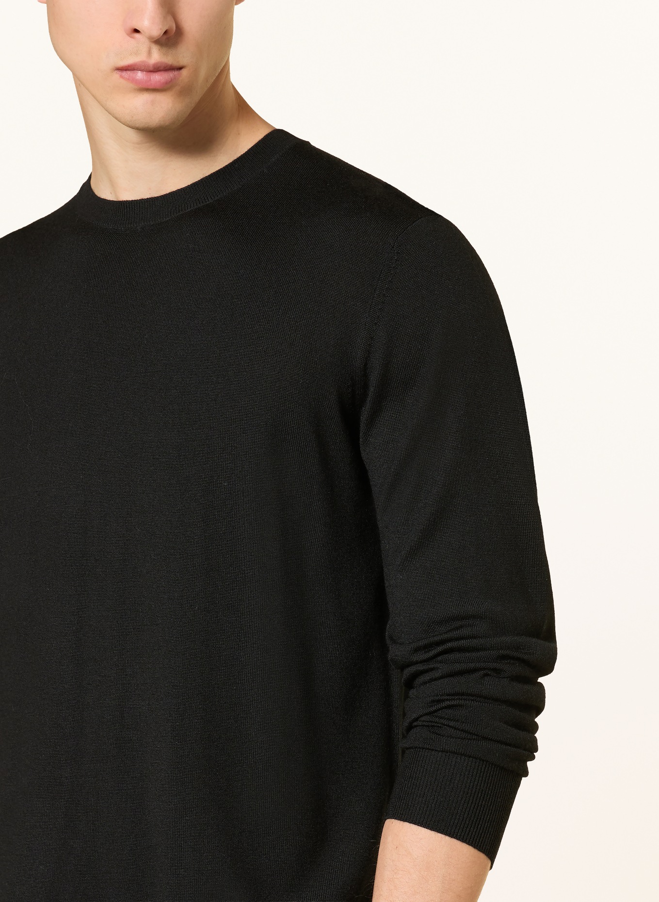 STROKESMAN'S Sweater made of merino wool: BLACK