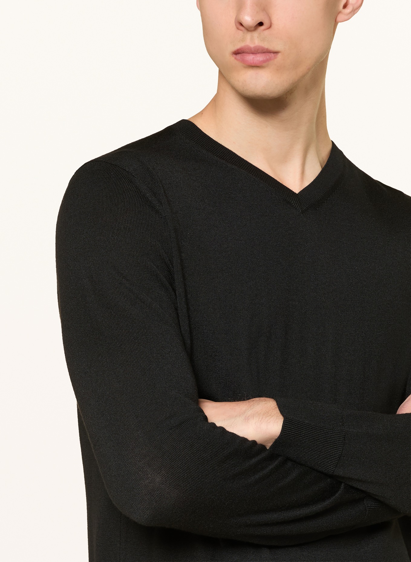 STROKESMAN'S Sweater made of merino wool: BLACK