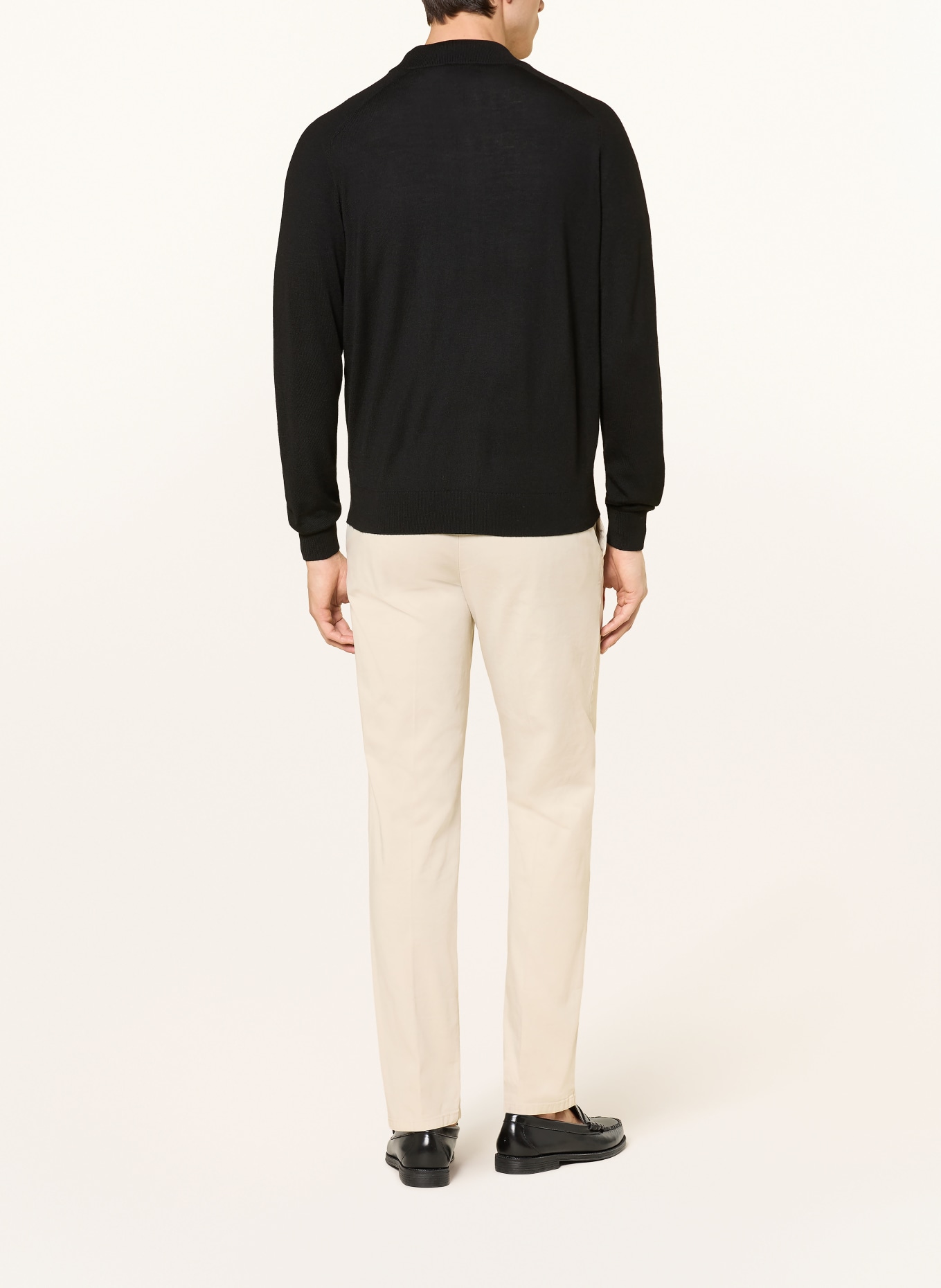 STROKESMAN'S Merino wool cardigan: BLACK