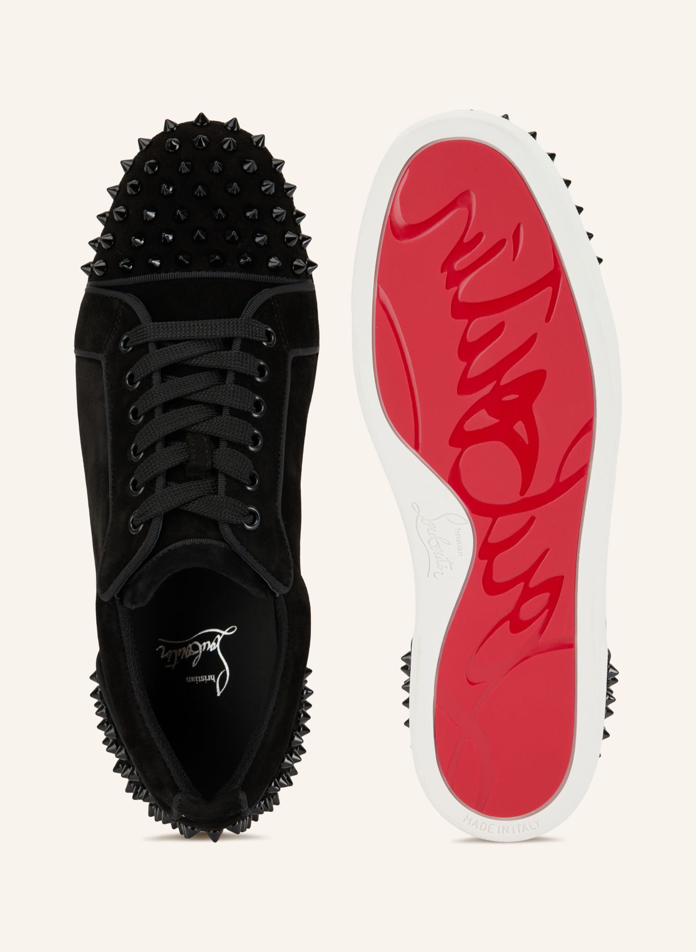 Christian Louboutin Sneaker LOUISE JUNIOR  mit Nieten: SCHWARZ