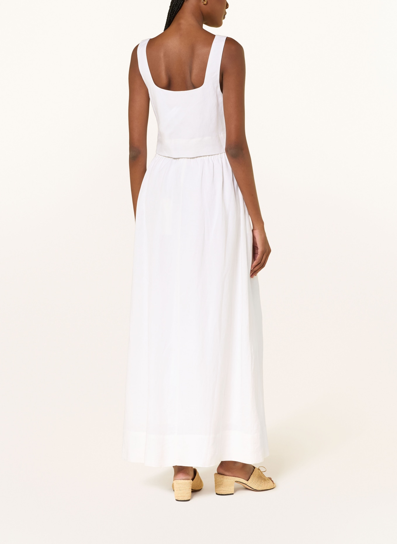 LEZU Cropped-Top ALEA mit Leinen: WEISS