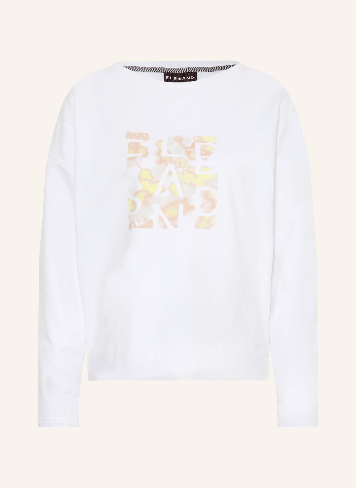 ELBSAND Sweatshirt ALVIT: WEISS / CAMEL / GELB