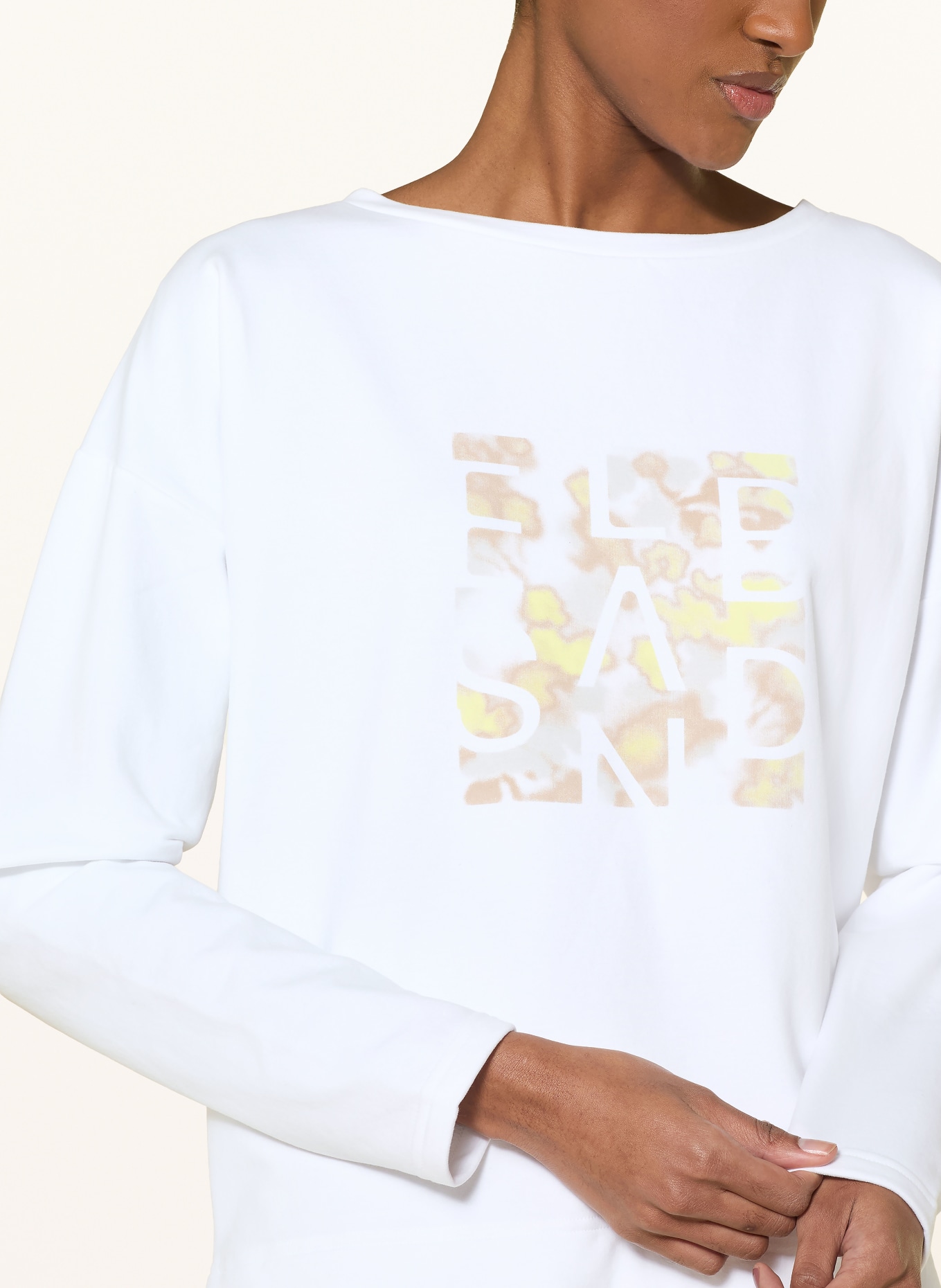 ELBSAND Sweatshirt ALVIT: WEISS / CAMEL / GELB
