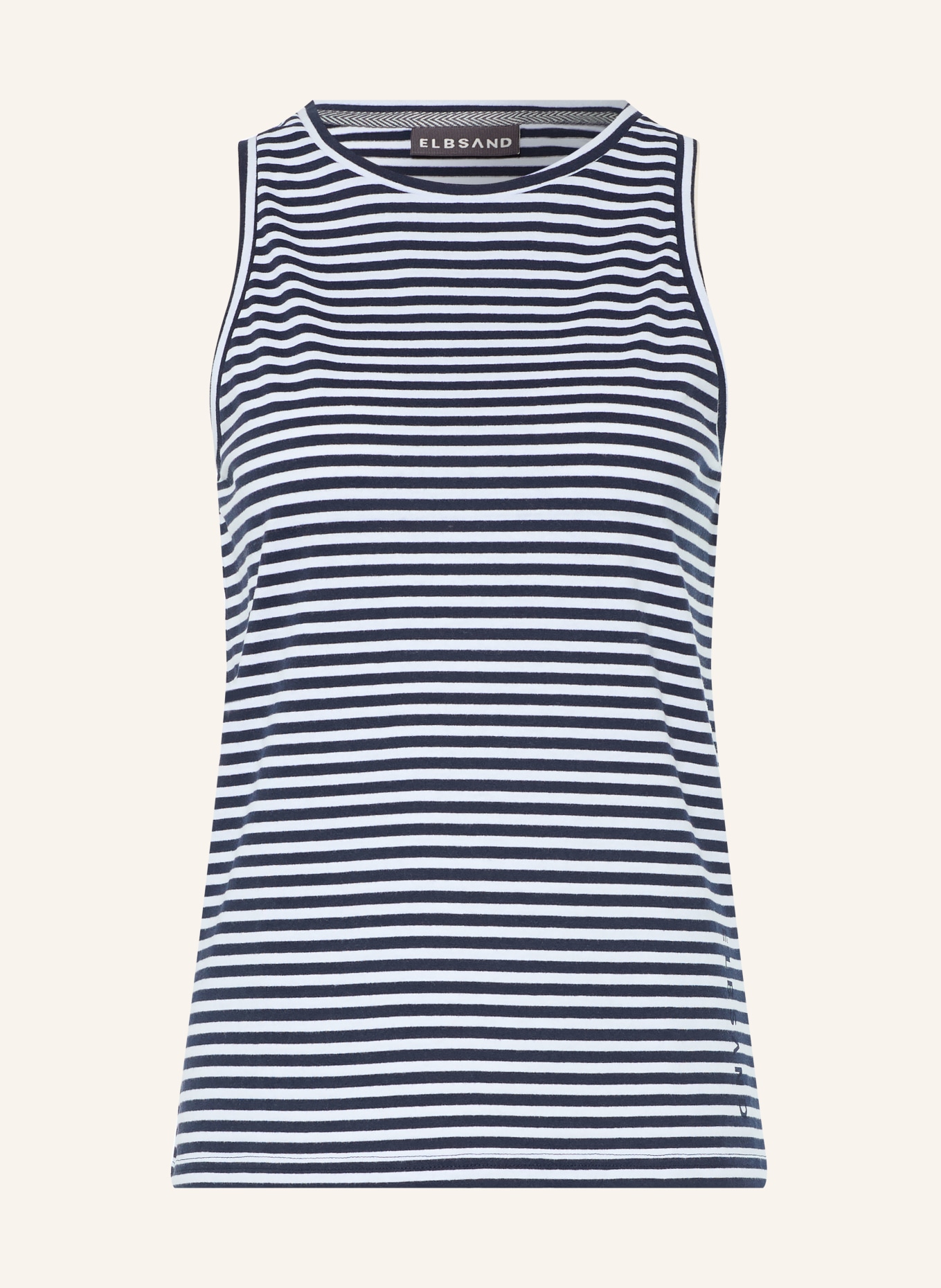 ELBSAND Top MAAVI: BLANC / BLEU FONCÉ