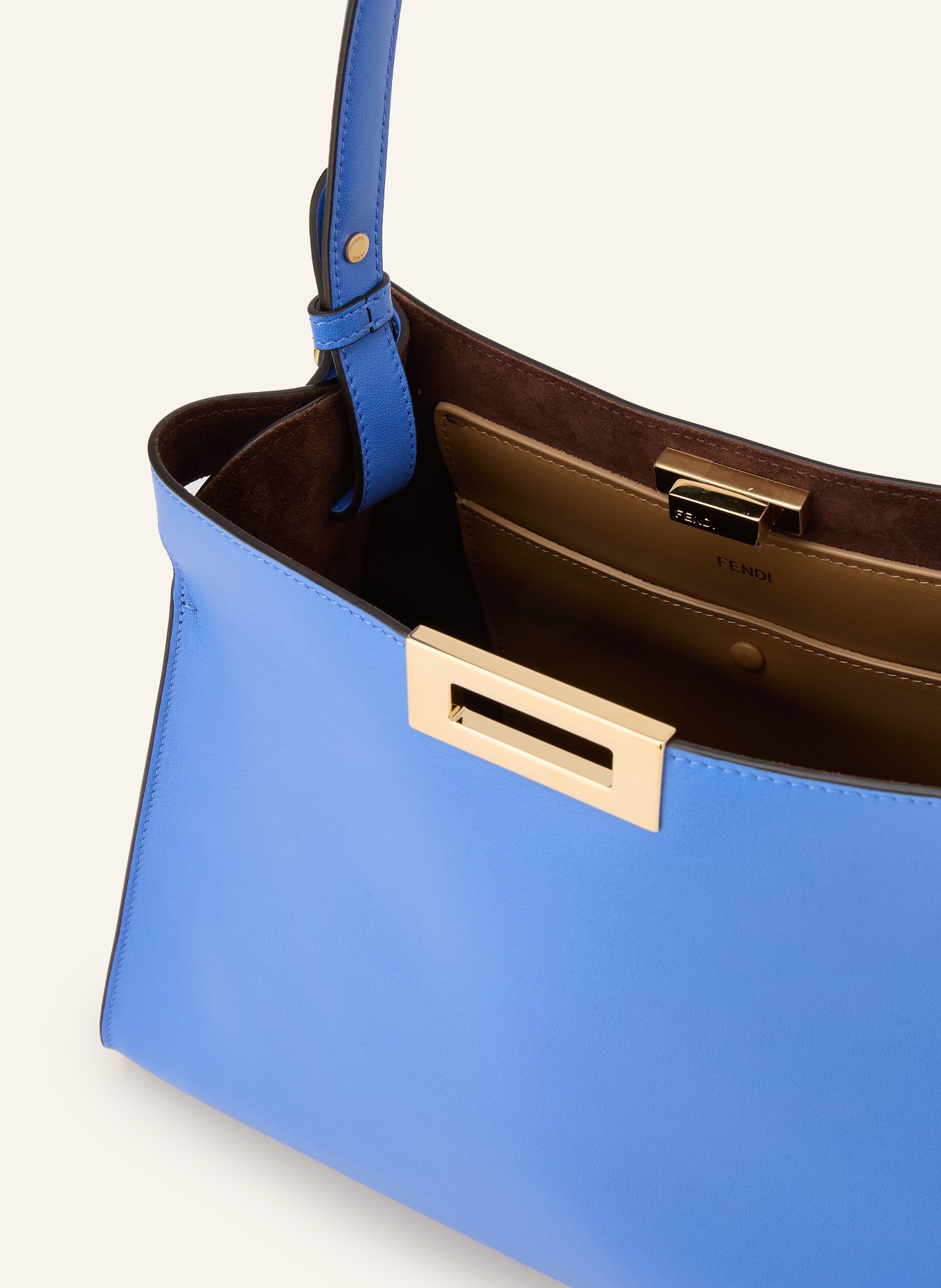 FENDI Handtasche WAY MEDIUM: BLAU / GOLD