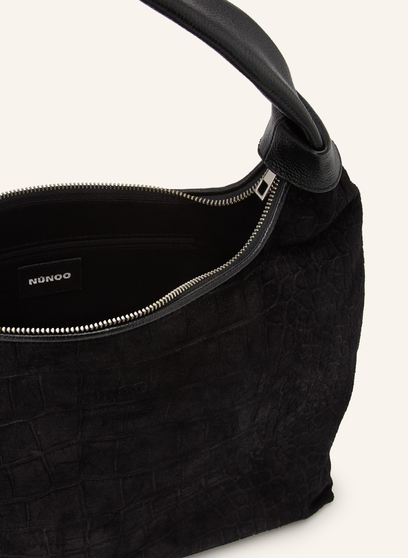 NÚNOO Handtasche BIG DANDY: SCHWARZ / SILBER