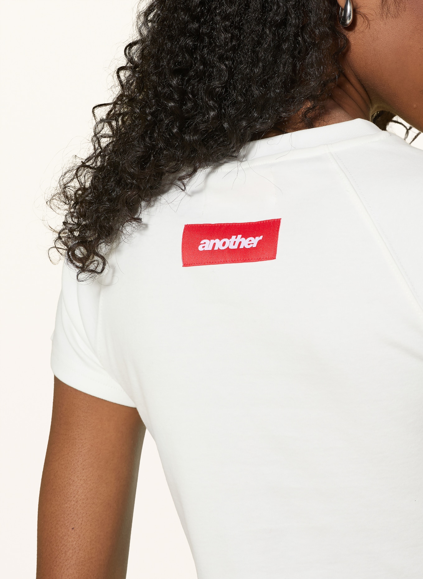 another COTTON LAB Cropped shirt: WHITE / RED / BLACK
