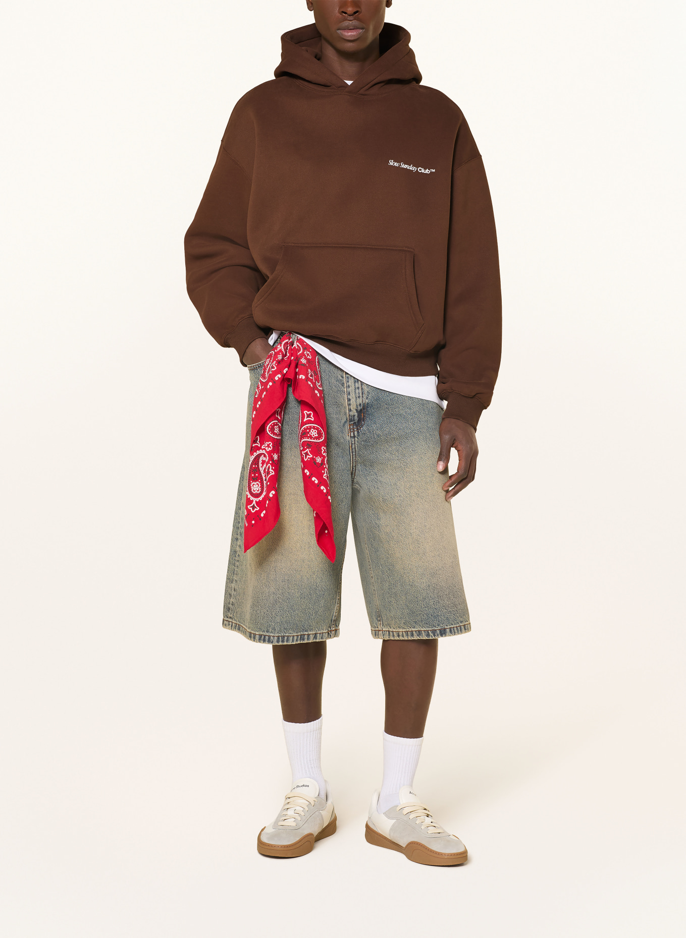 another COTTON LAB Oversized-Hoodie: BRAUN / WEISS