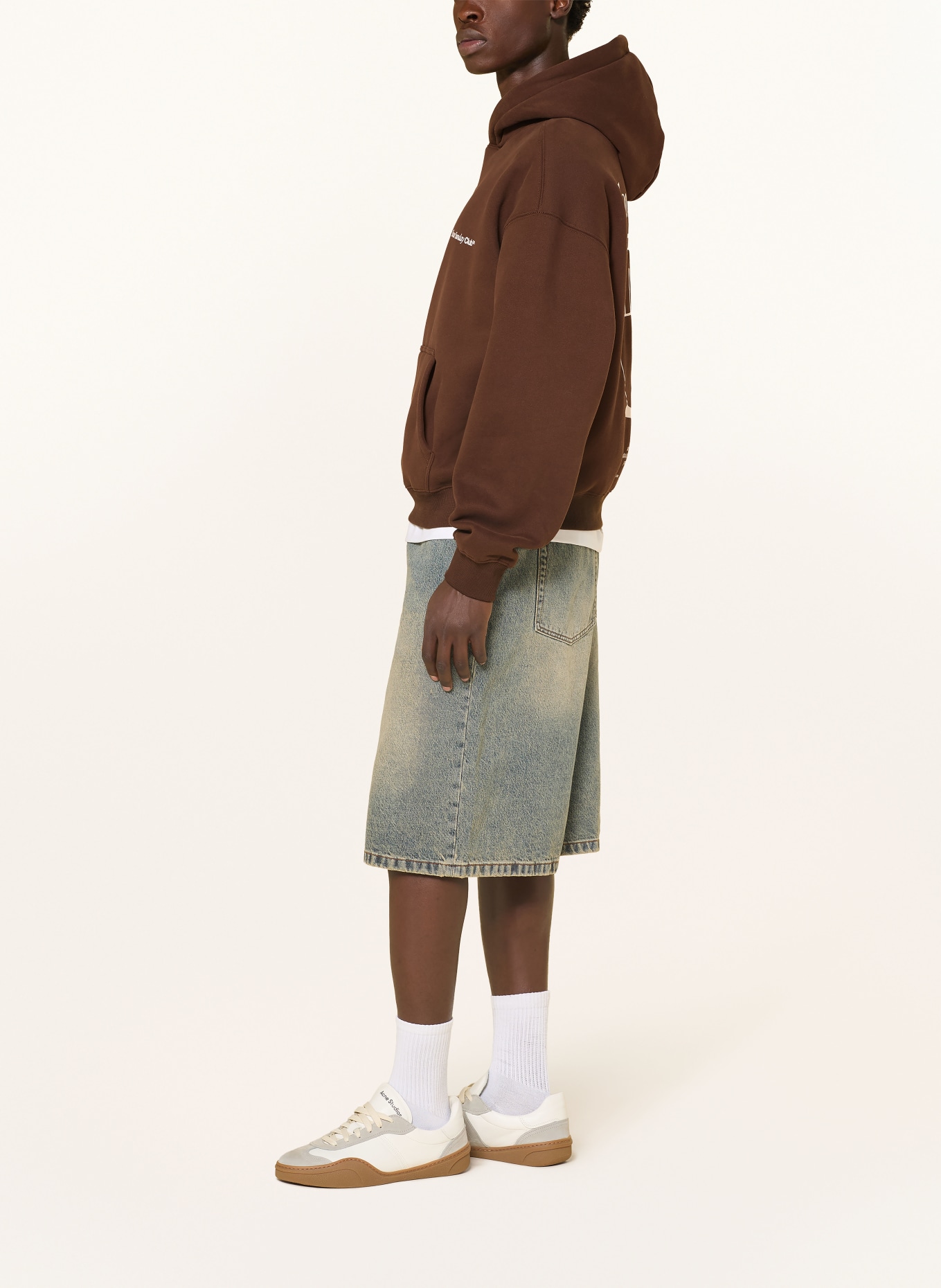 another COTTON LAB Oversized-Hoodie: BRAUN / WEISS