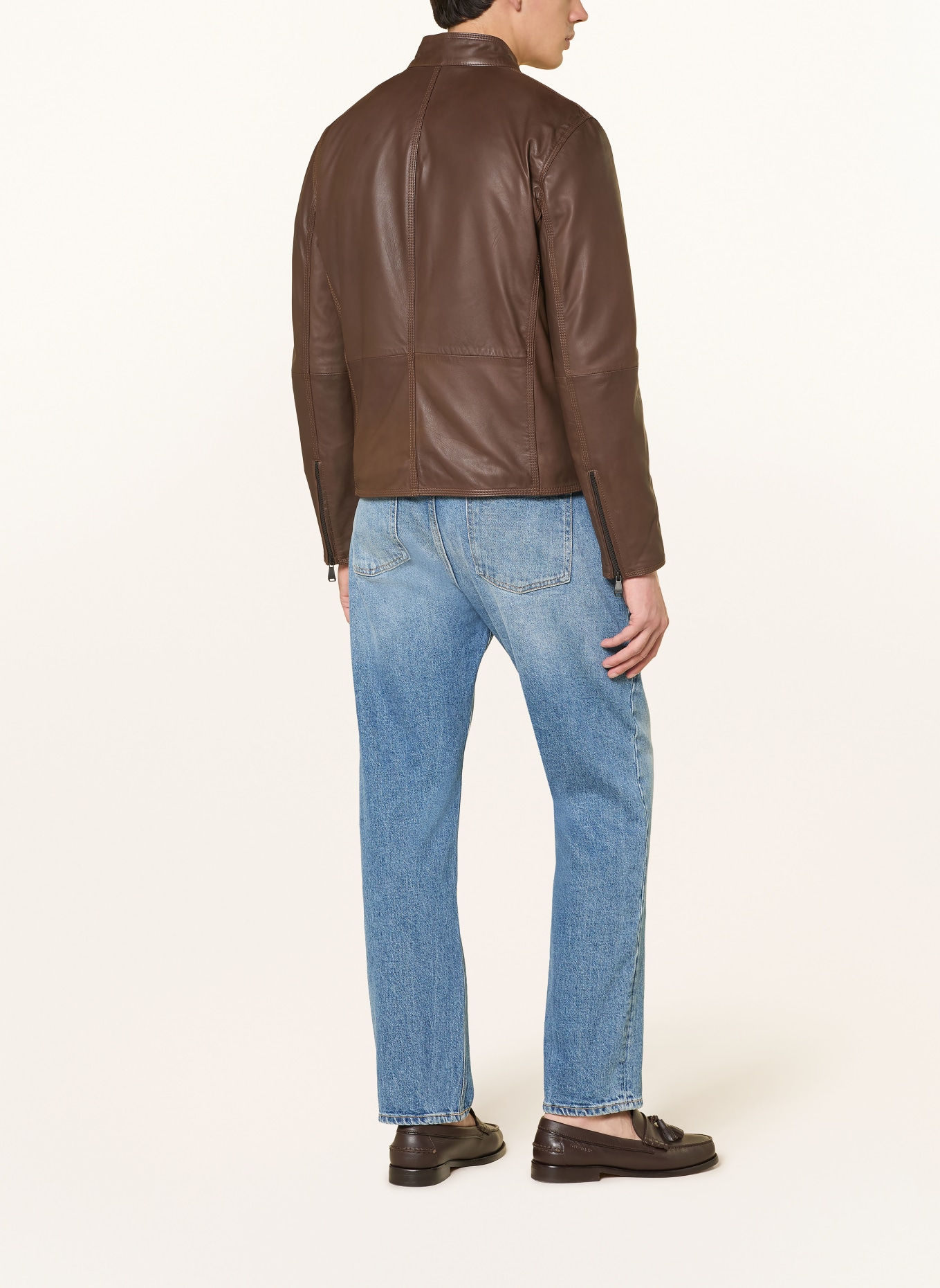 JOOP! JEANS Leather jacket: BROWN