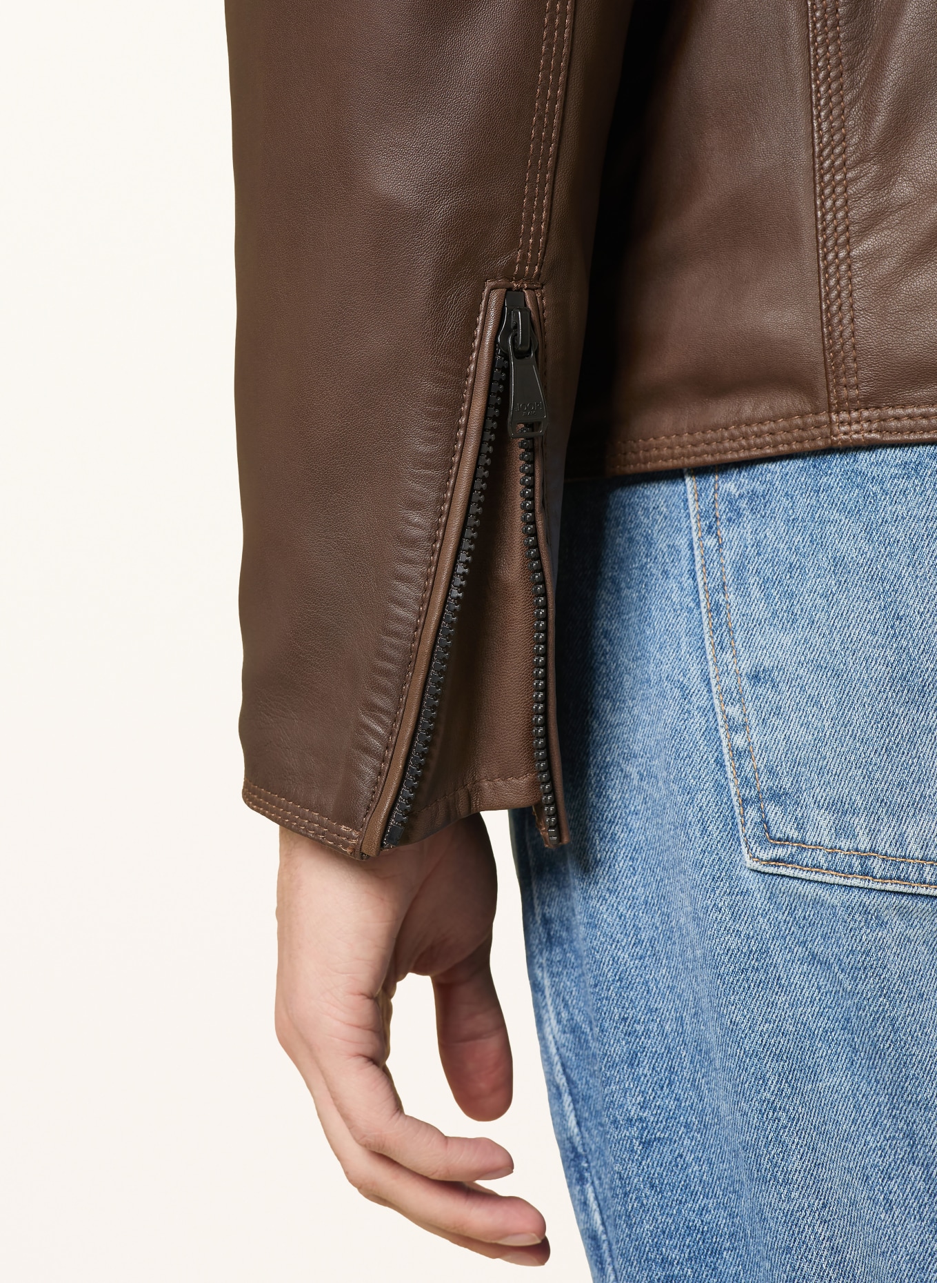 JOOP! JEANS Leather jacket: BROWN