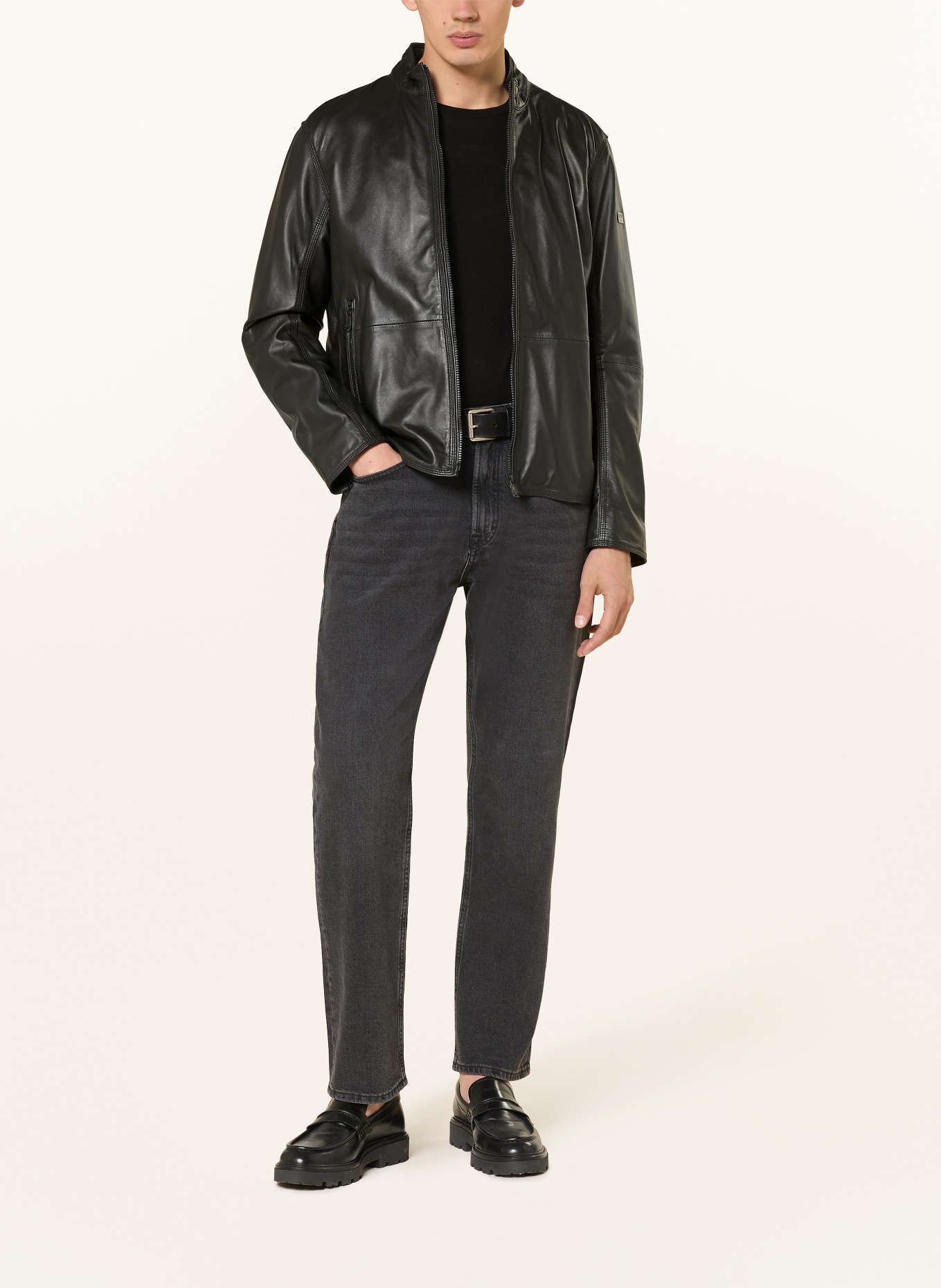 JOOP! JEANS Veste en cuir: NOIR