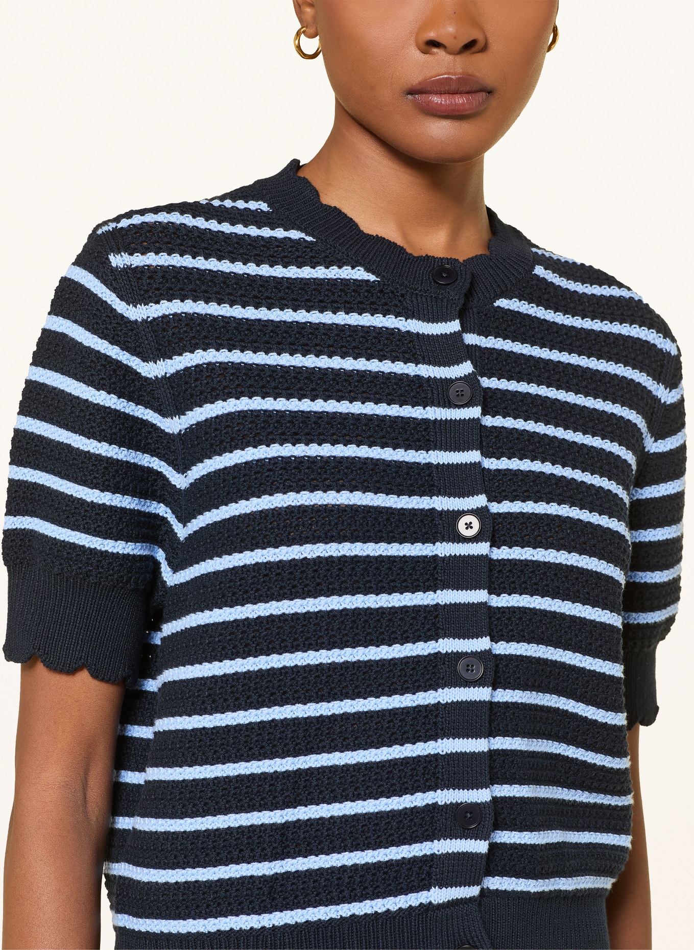 DRYKORN DARYANI Cardigan: DARK BLUE / LIGHT BLUE