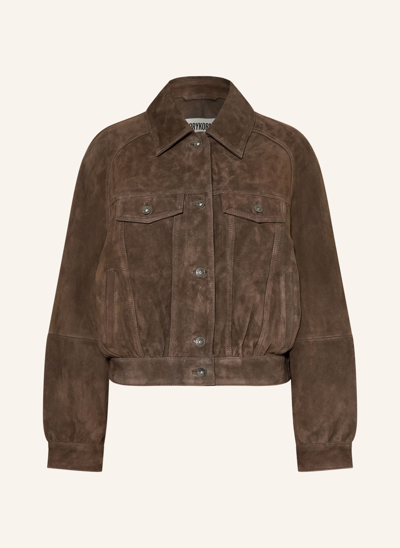 DRYKORN Leren jas MARWICK: BRUIN