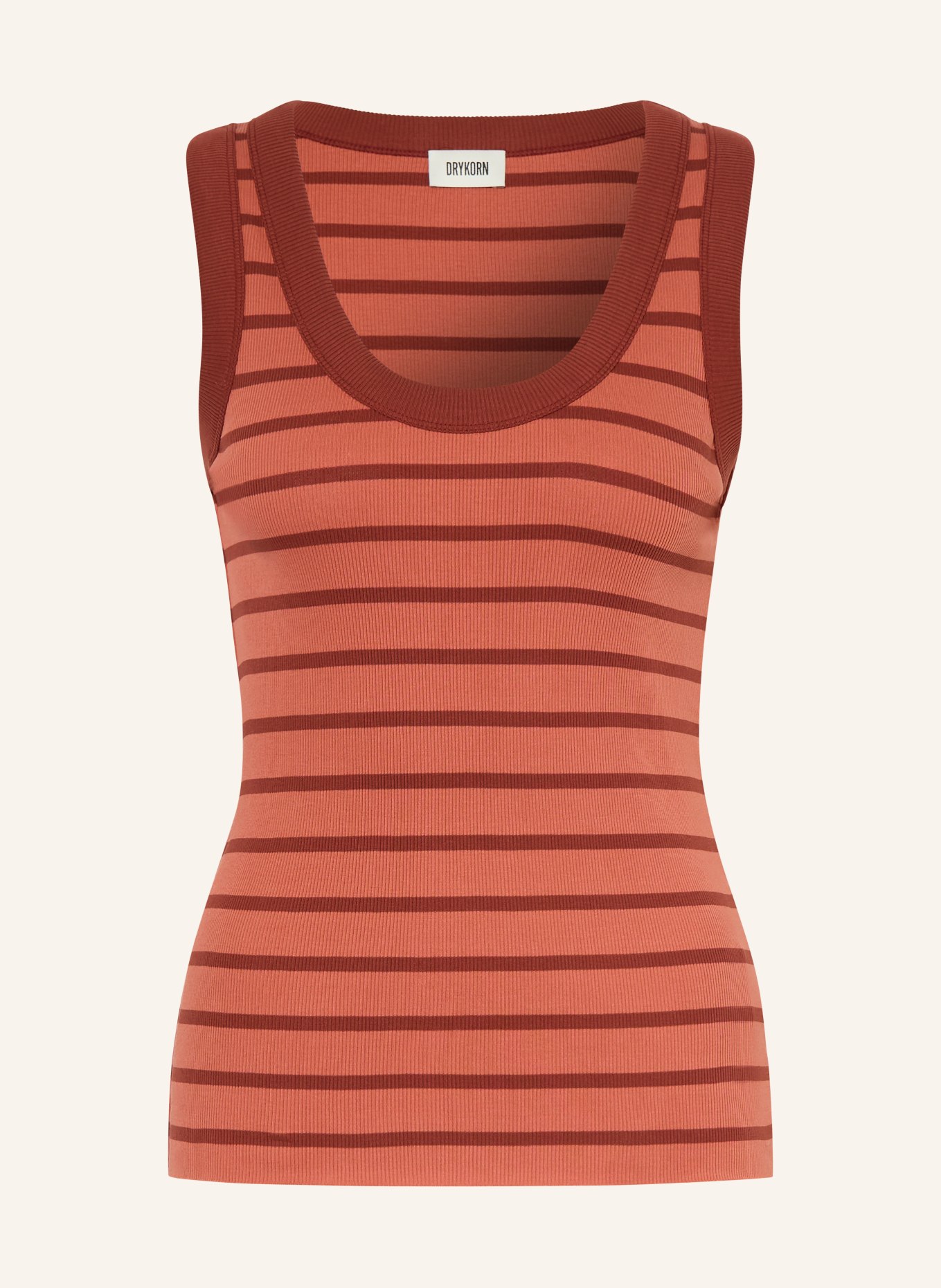 DRYKORN Top TAVIRA: HELLORANGE / BRAUN
