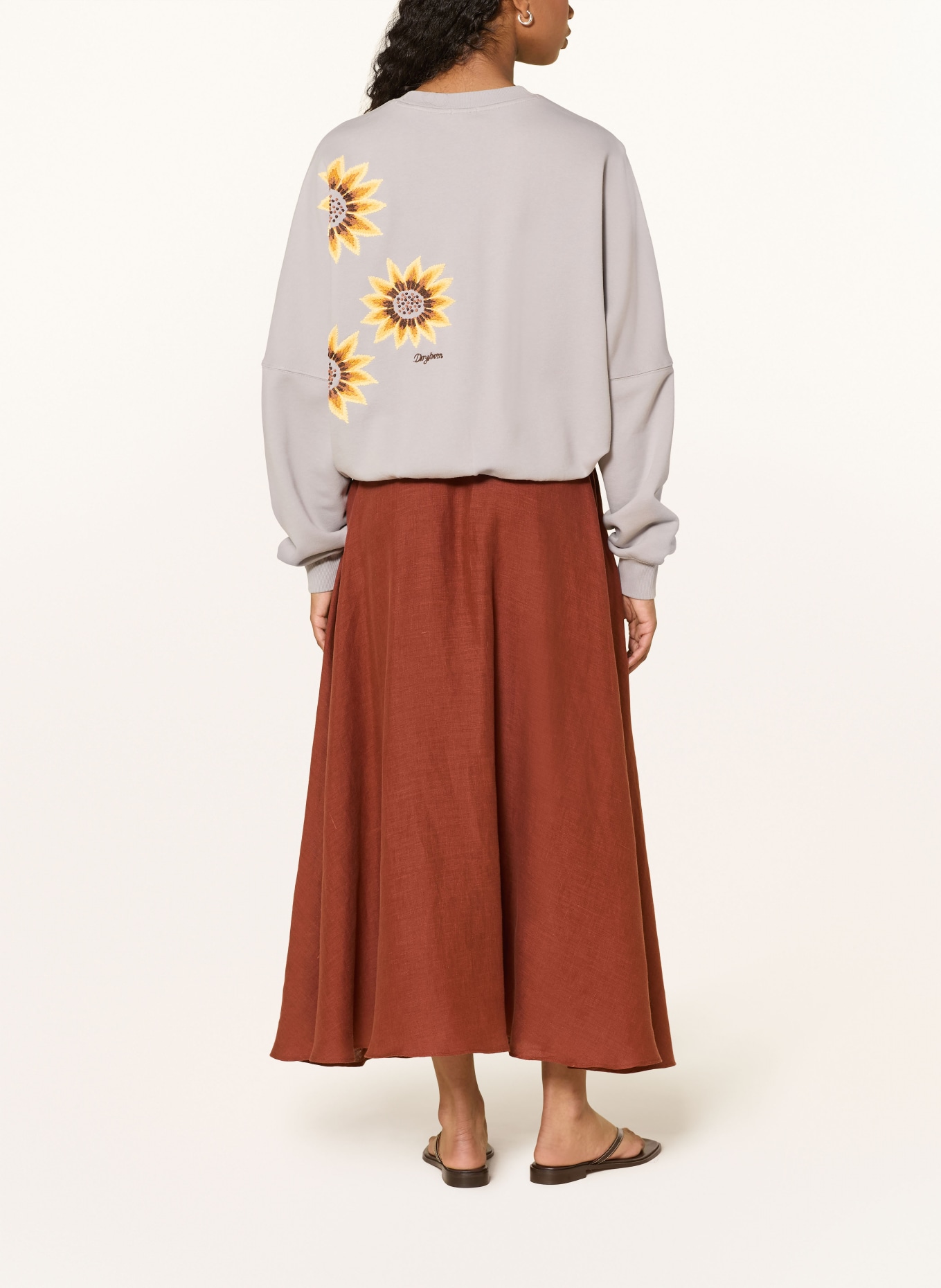 DRYKORN Sweatshirt ASTERA_P6: HELLGRAU / BRAUN / GELB