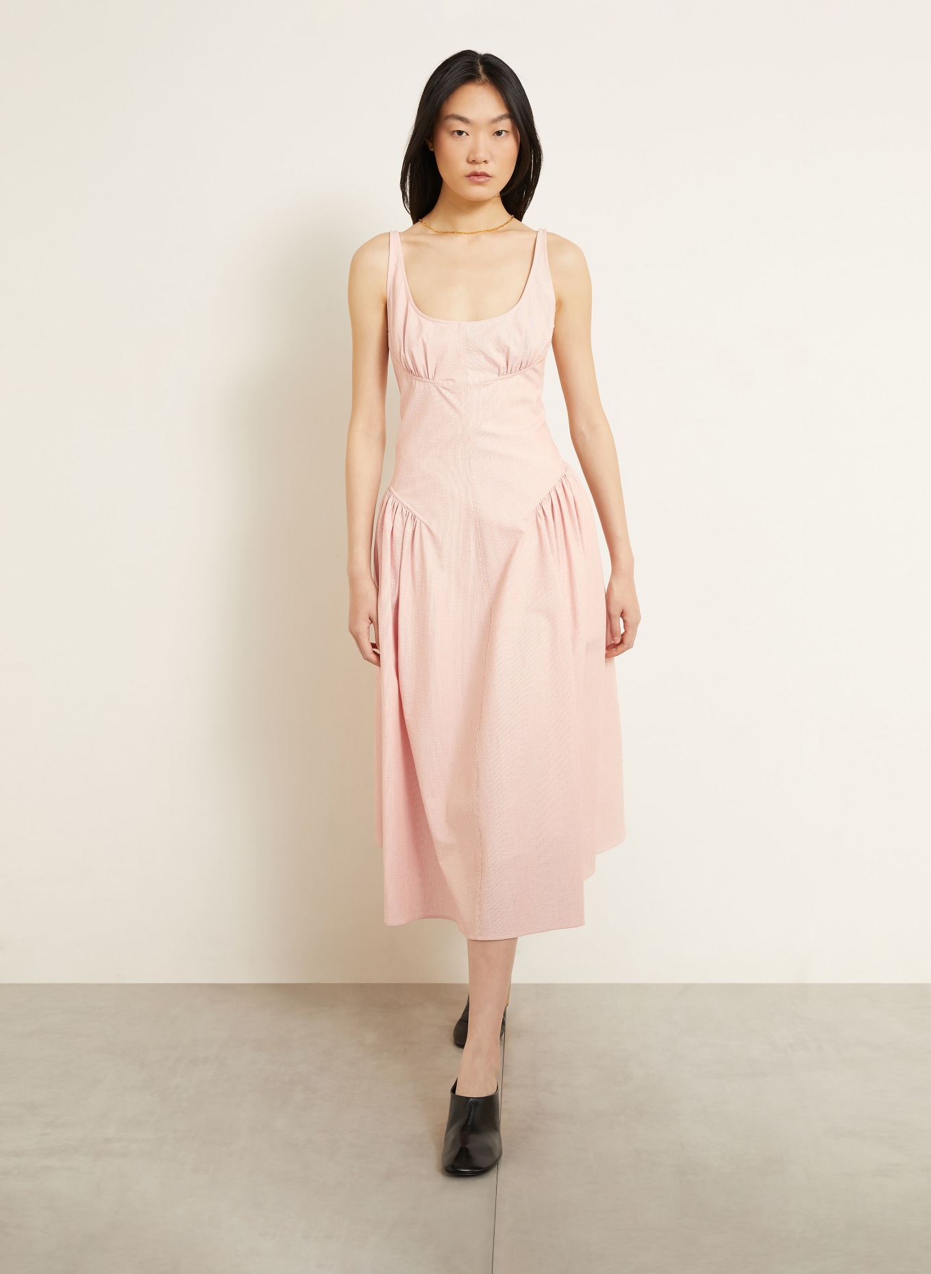 Proenza Schouler Robe SOLIRA WHITE LABEL: ROUGE CLAIR / BLANC