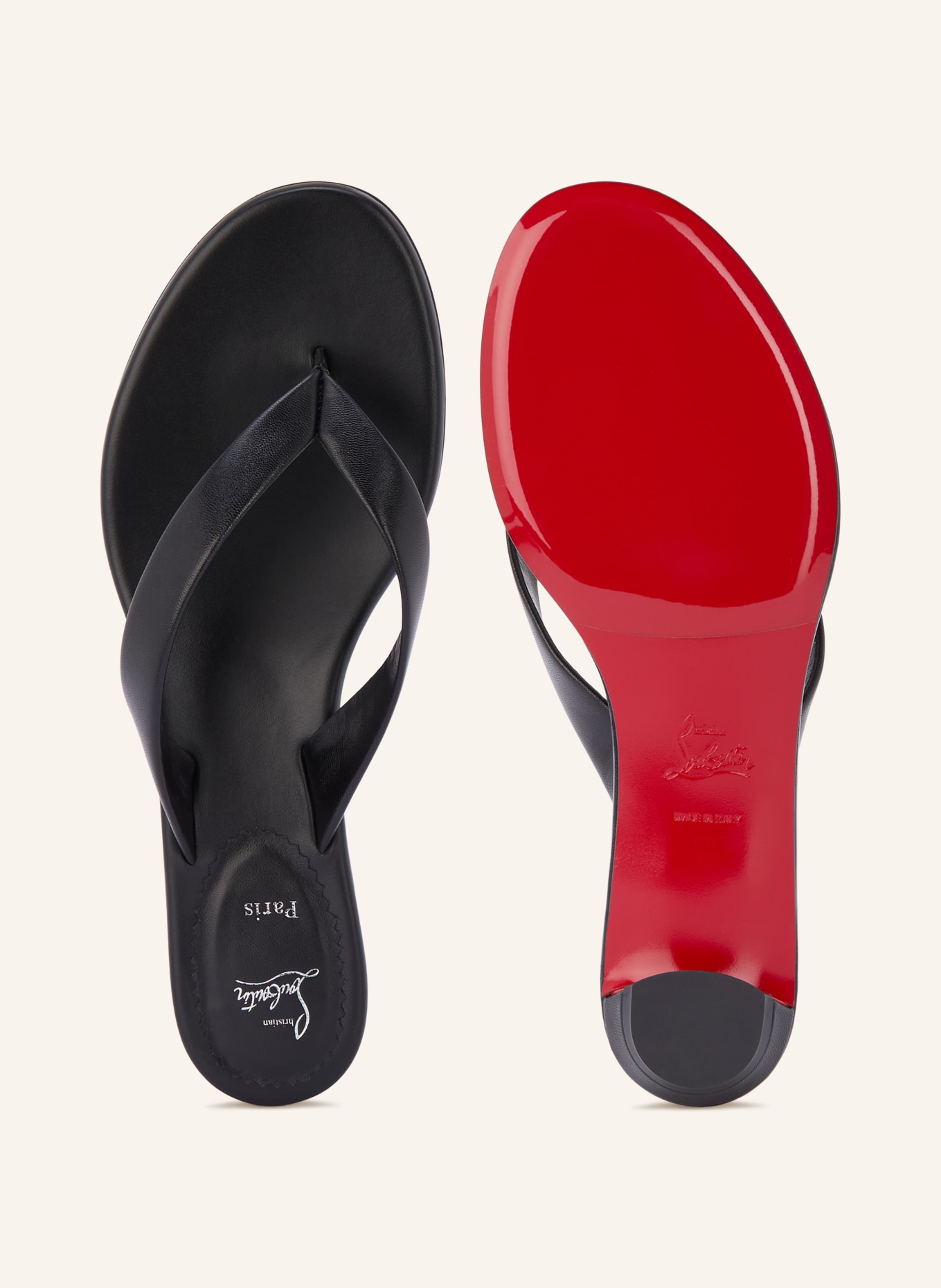 Christian Louboutin MISS Z TONG Toe-Separator Sandals: BLACK