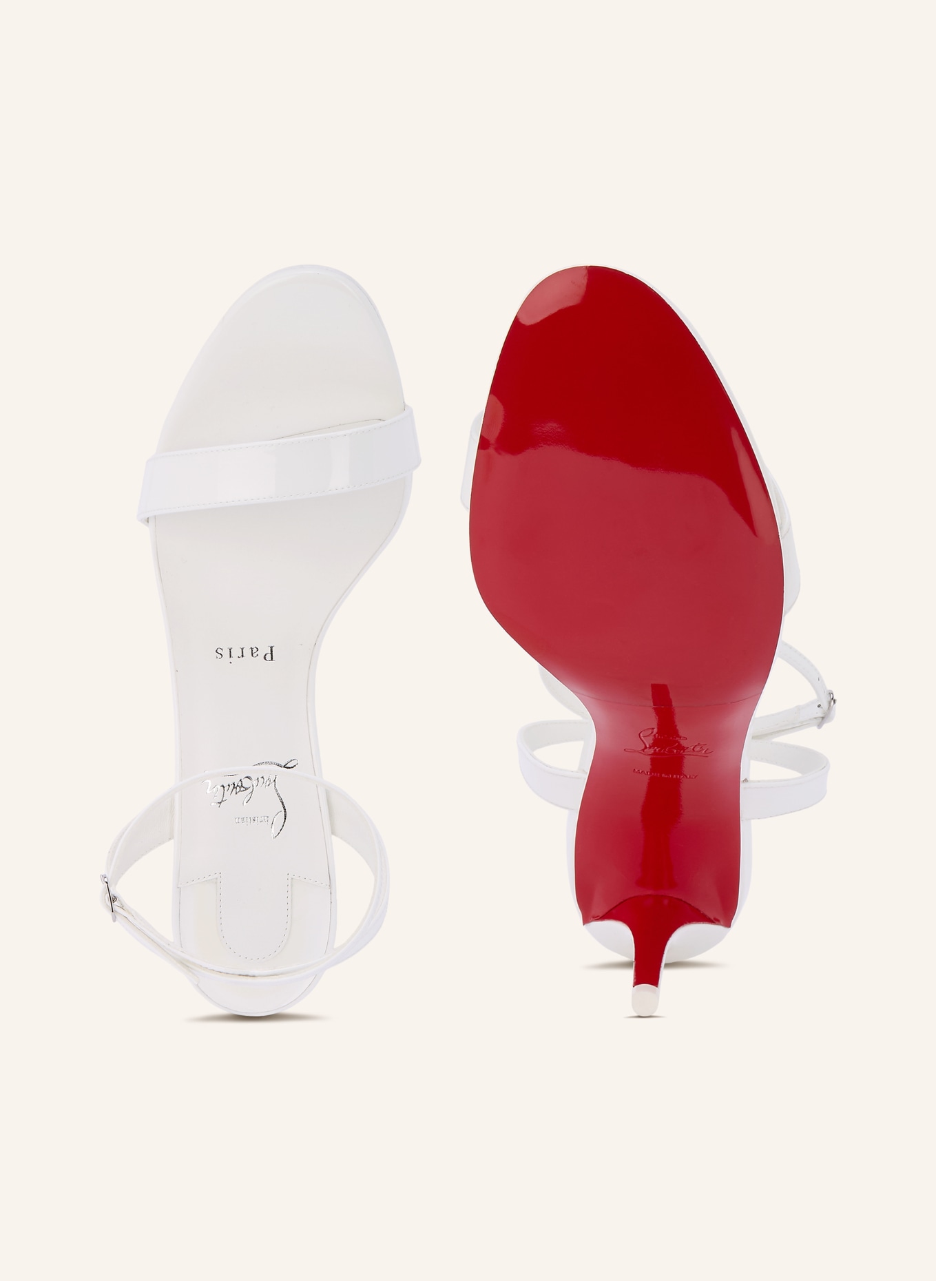 Christian Louboutin MISS Z 80 Sandals: WHITE