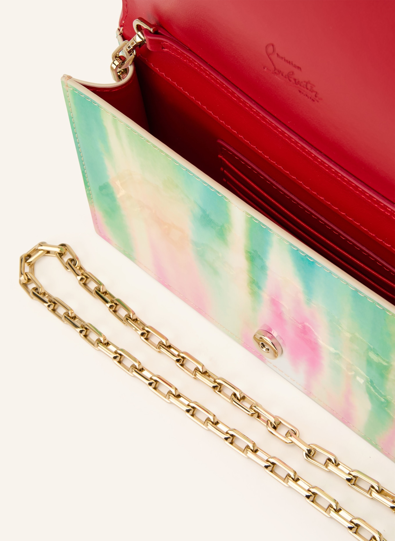 Christian Louboutin Clutch BETTINA: CREME / LILA / GRÜN